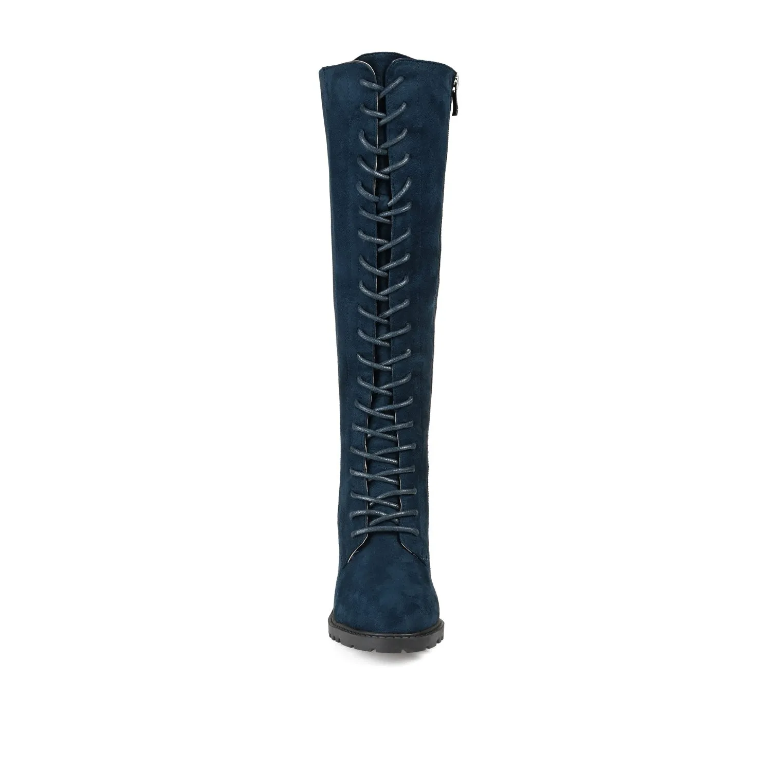 JENICCA LACE-UP BOOTS IN FAUX SUEDE road trip