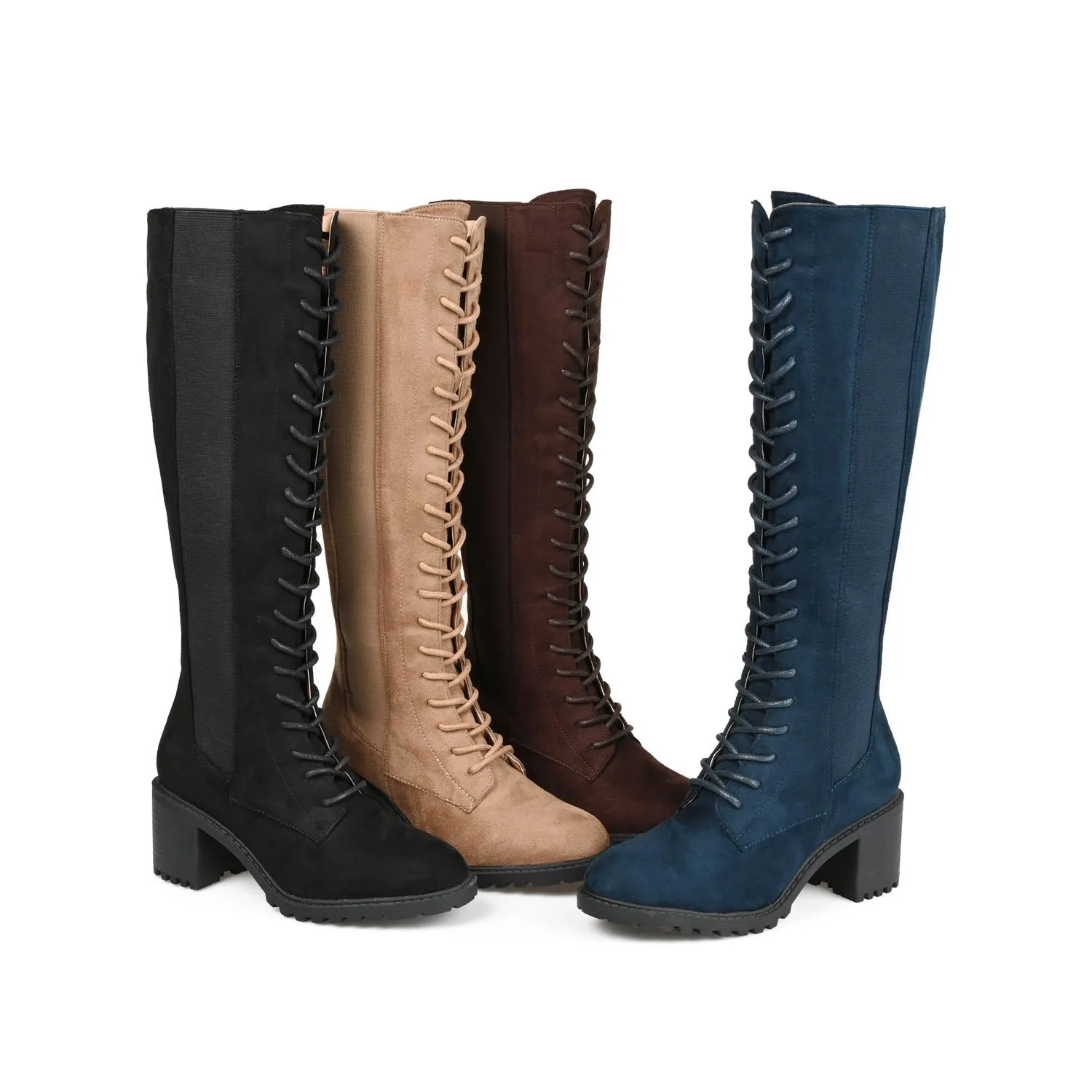 JENICCA LACE-UP BOOTS IN FAUX SUEDE road trip