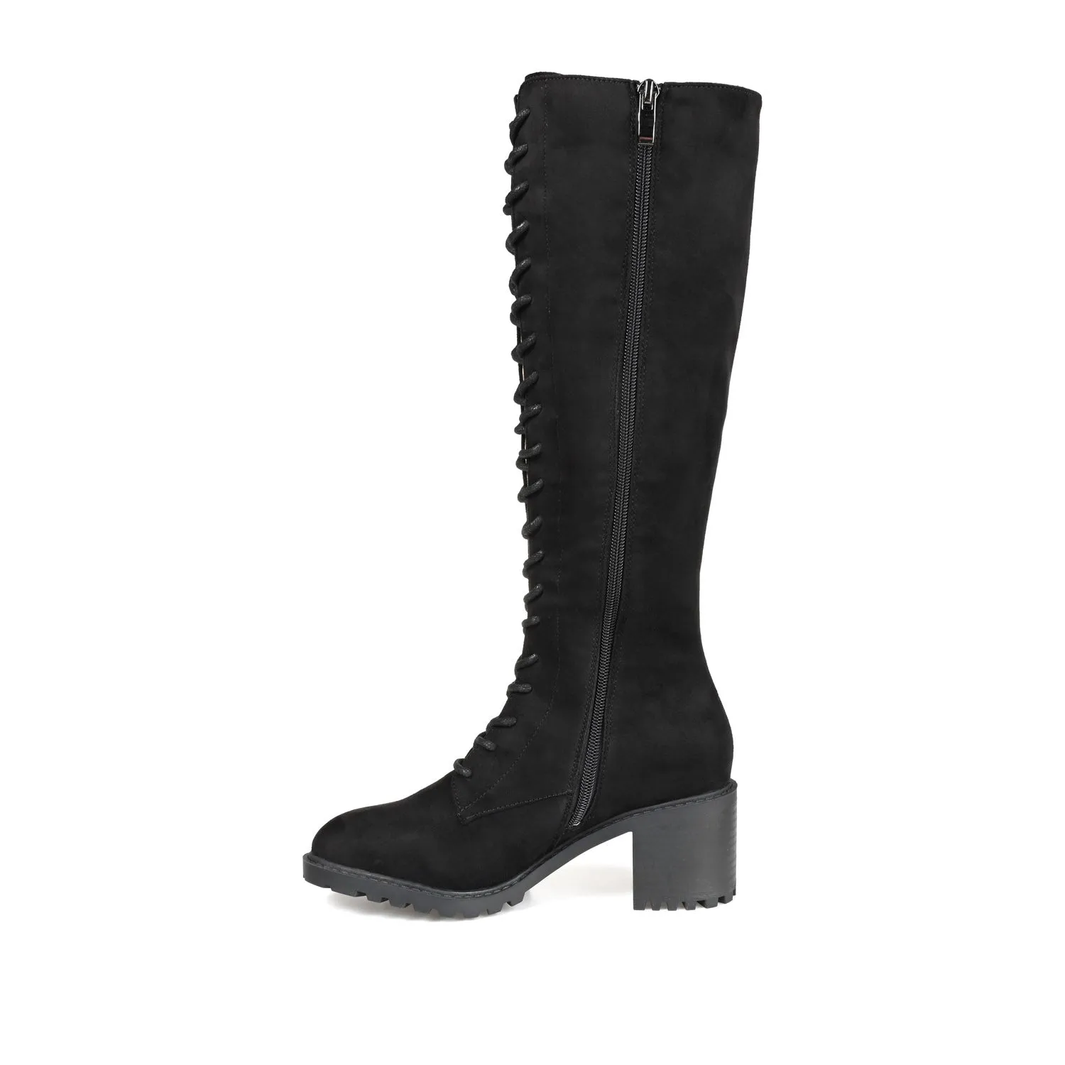 JENICCA LACE-UP BOOTS IN FAUX SUEDE road trip