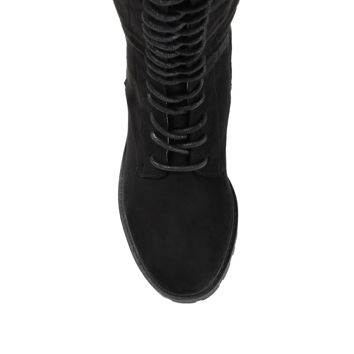 JENICCA LACE-UP BOOTS IN FAUX SUEDE road trip