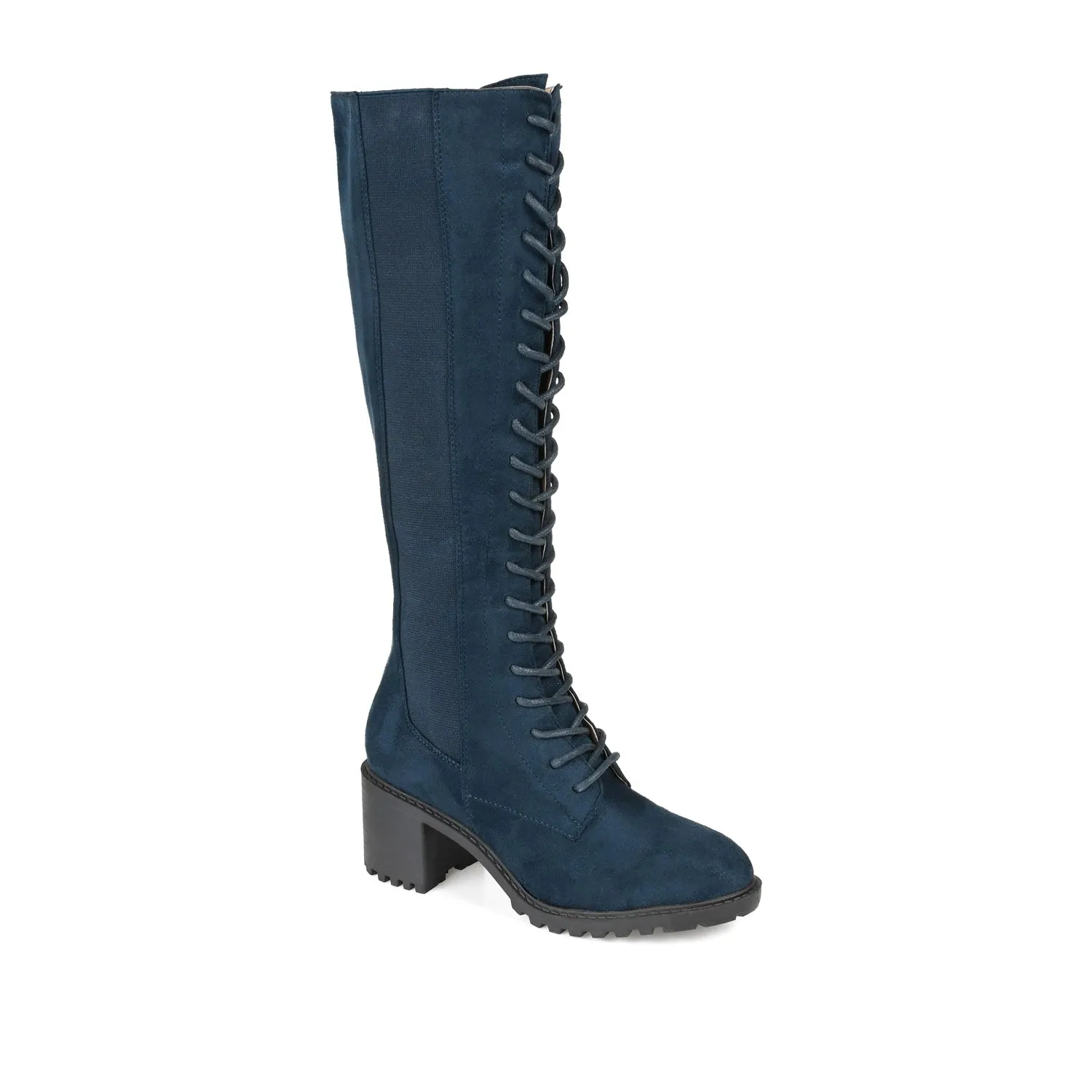 JENICCA LACE-UP BOOTS IN FAUX SUEDE road trip