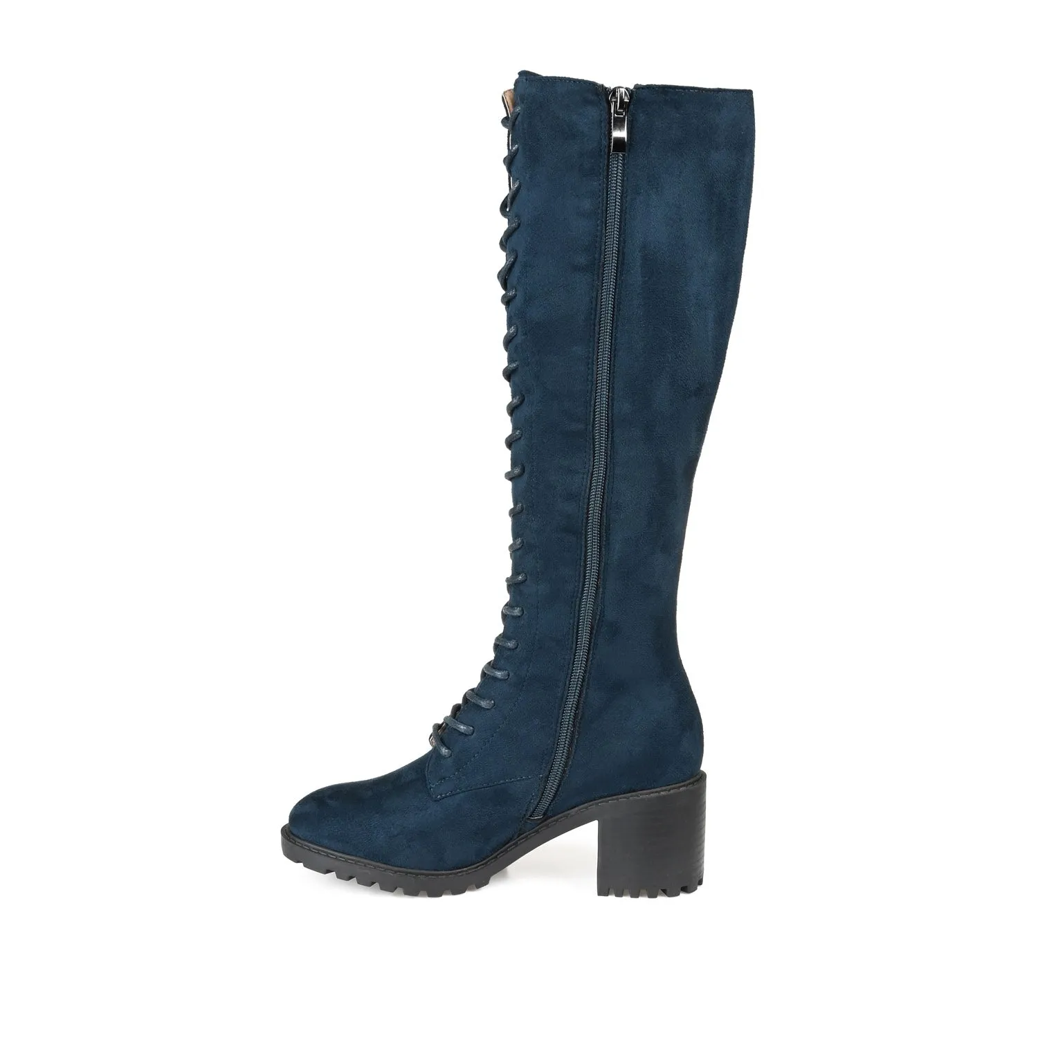 JENICCA LACE-UP BOOTS IN FAUX SUEDE road trip