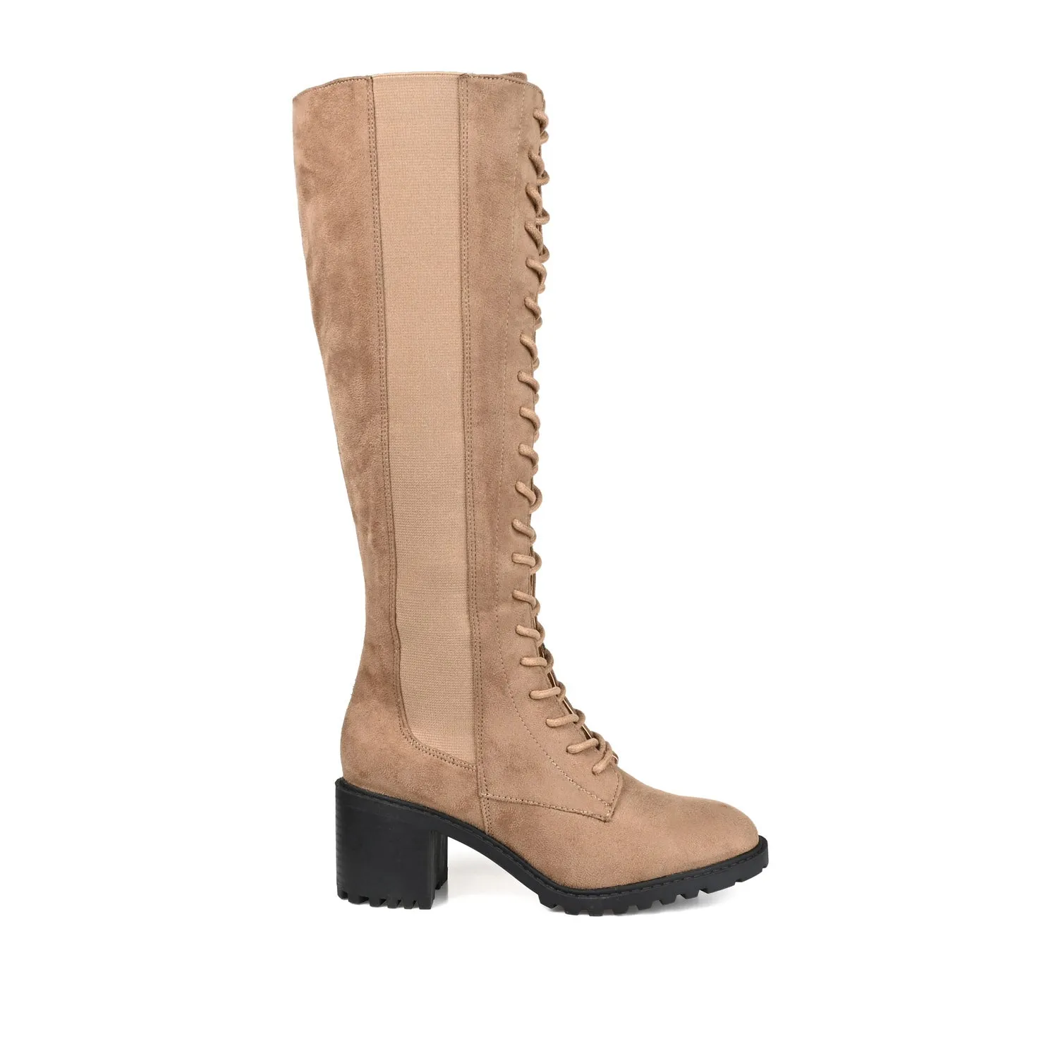 JENICCA LACE-UP BOOTS IN FAUX SUEDE road trip