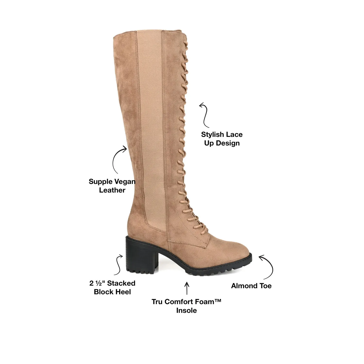 JENICCA LACE-UP BOOTS IN FAUX SUEDE road trip