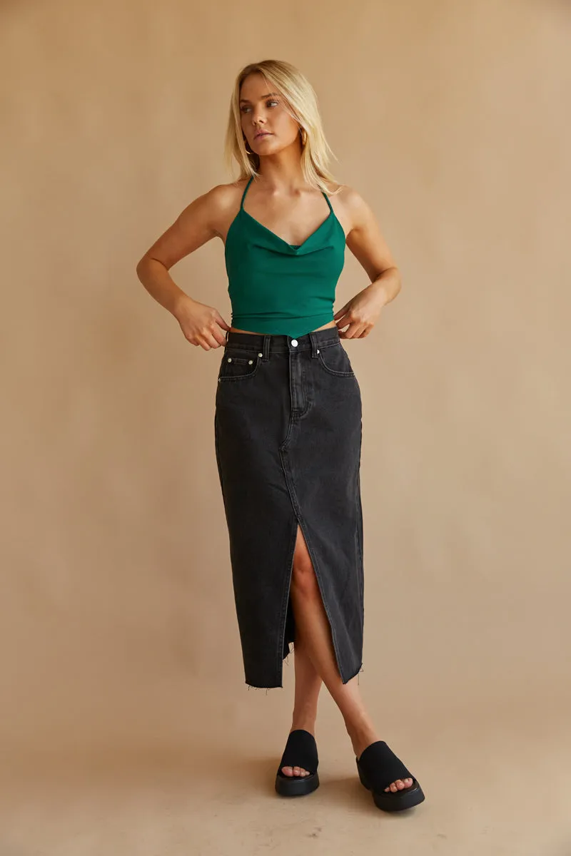 Jenna Cowl Neck Halter Top french feel