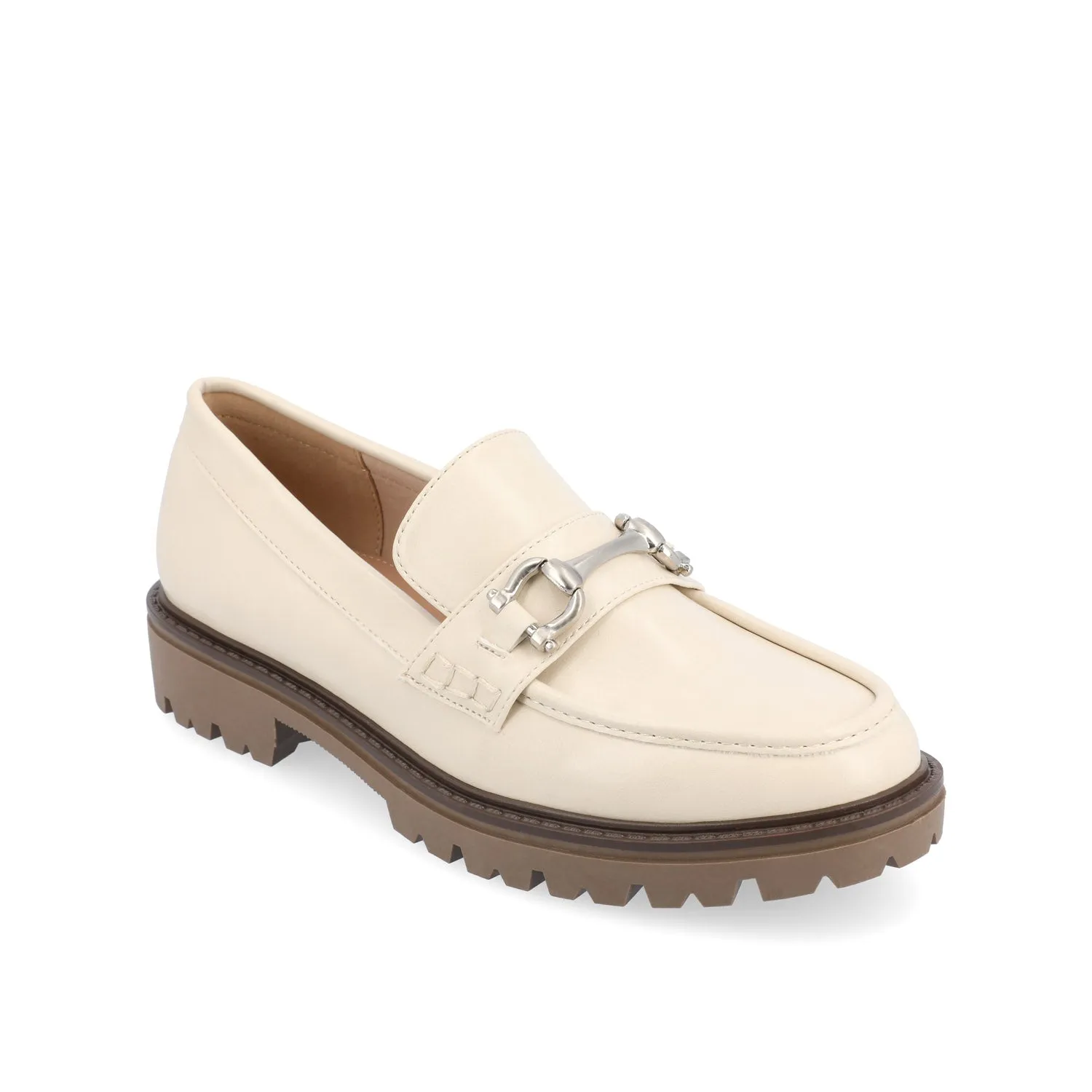 JESSAMEY HORSE BIT LOAFER FLATS warm beige