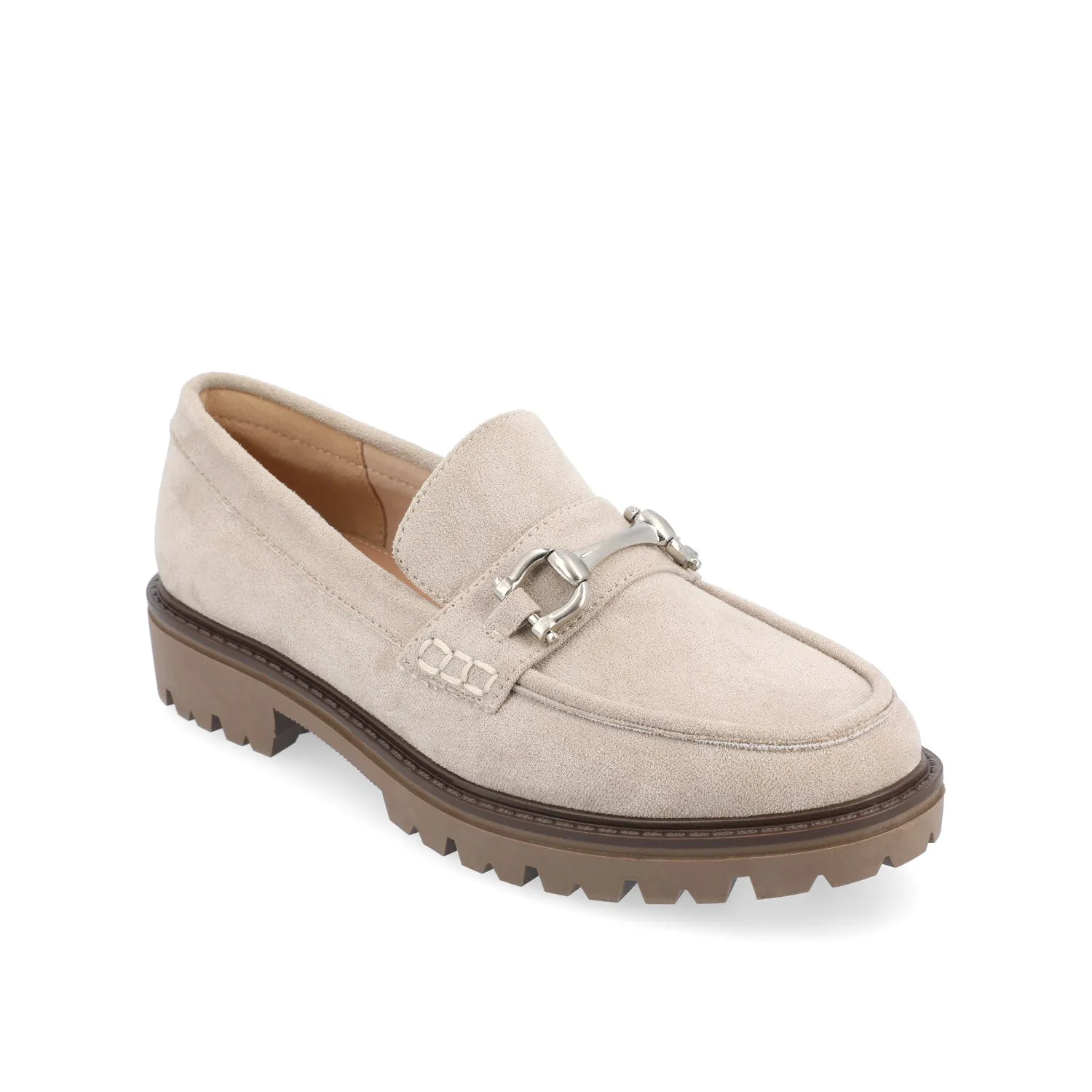 JESSAMEY HORSE BIT LOAFER FLATS warm beige