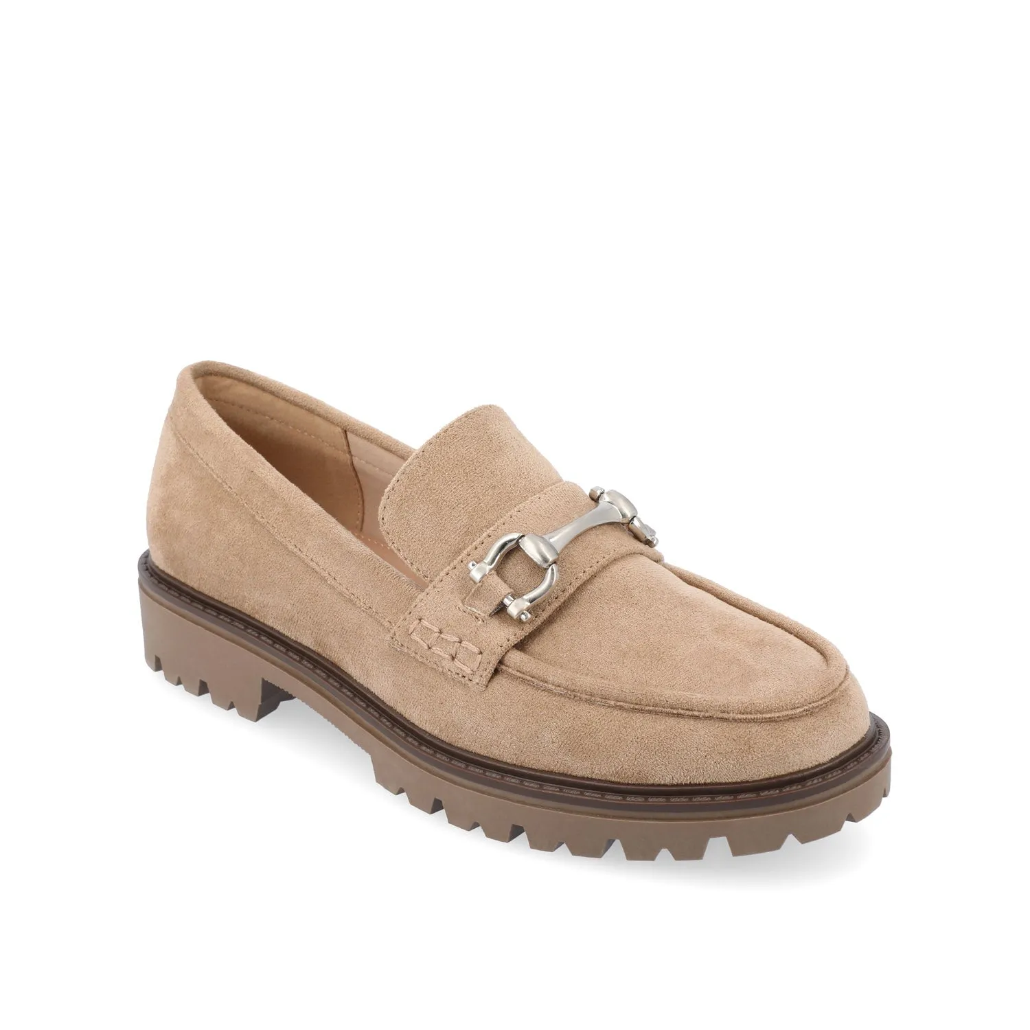 JESSAMEY HORSE BIT LOAFER FLATS warm beige