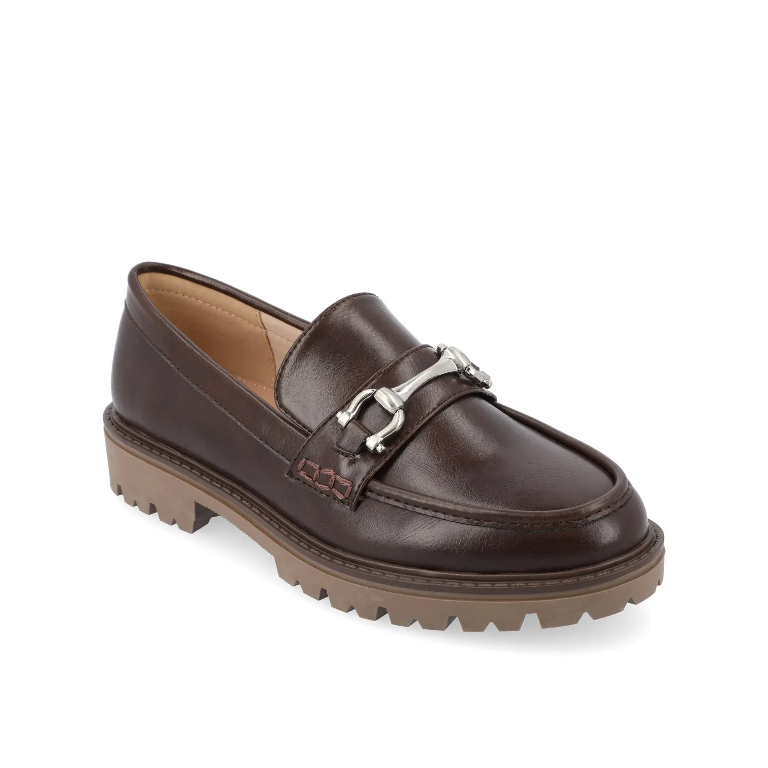 JESSAMEY HORSE BIT LOAFER FLATS warm beige