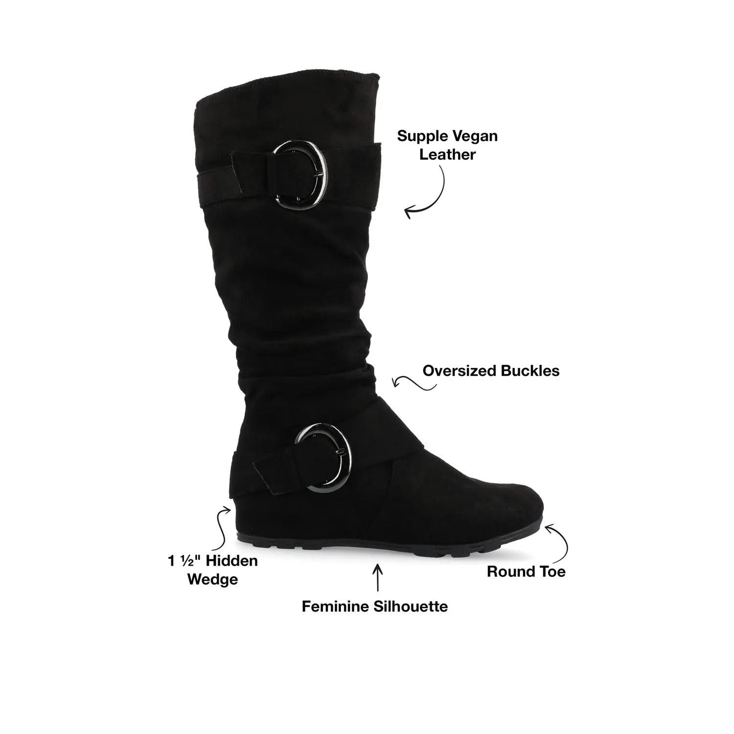 JESTER KNEE HIGH BOOTS IN FAUX SUEDE farm vibe