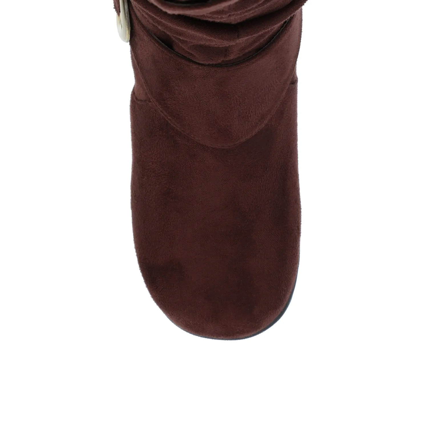 JESTER KNEE HIGH BOOTS IN FAUX SUEDE farm vibe