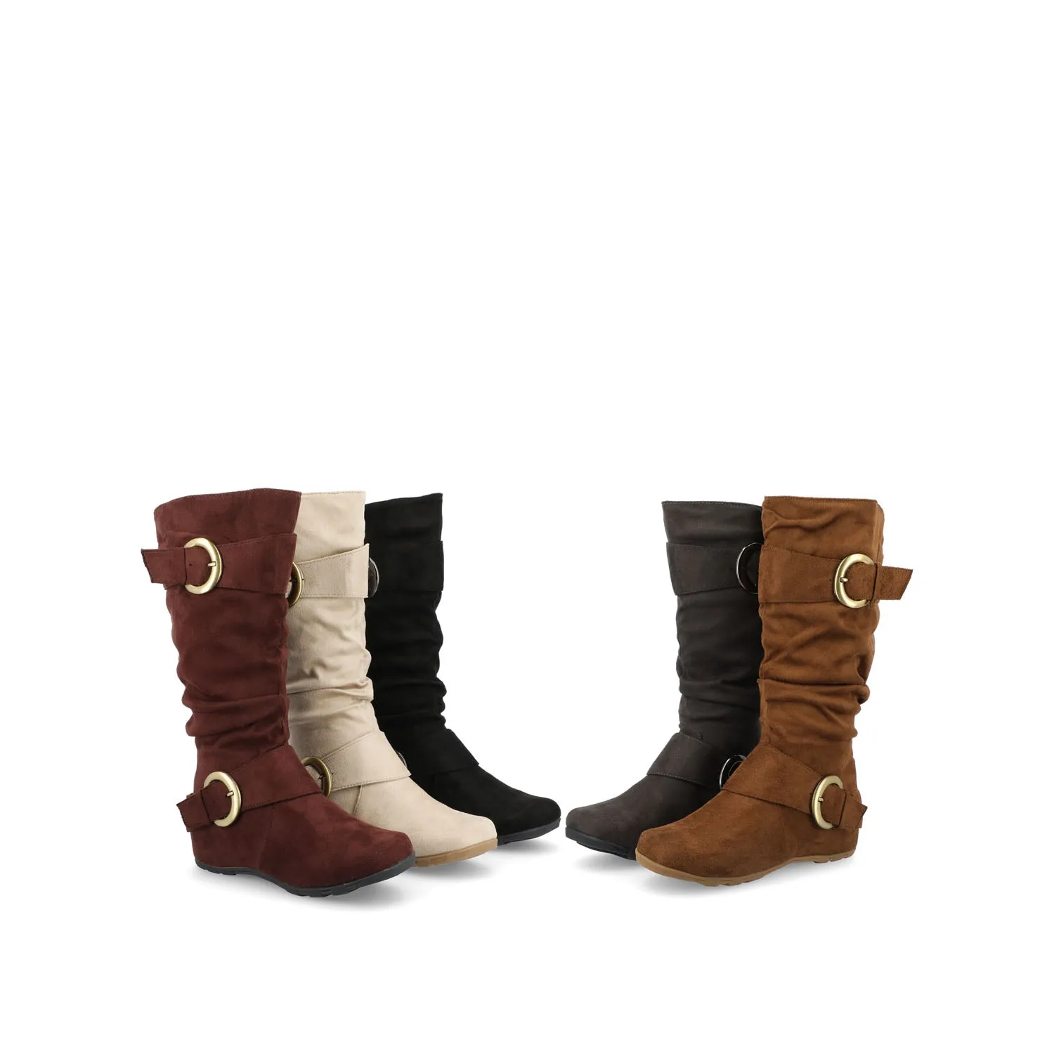 JESTER KNEE HIGH BOOTS IN FAUX SUEDE farm vibe