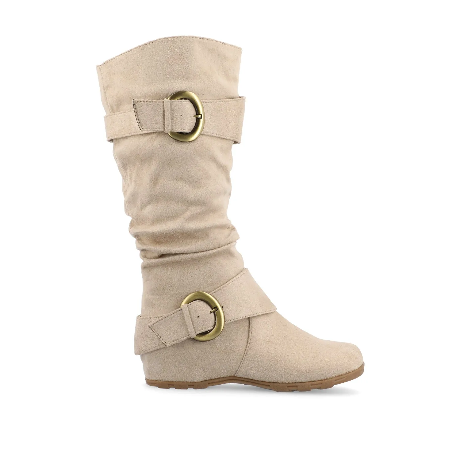 JESTER KNEE HIGH BOOTS IN FAUX SUEDE farm vibe