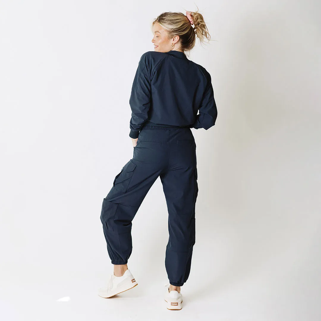 Jetsetter Cargo Joggers, True Blue pillow flex