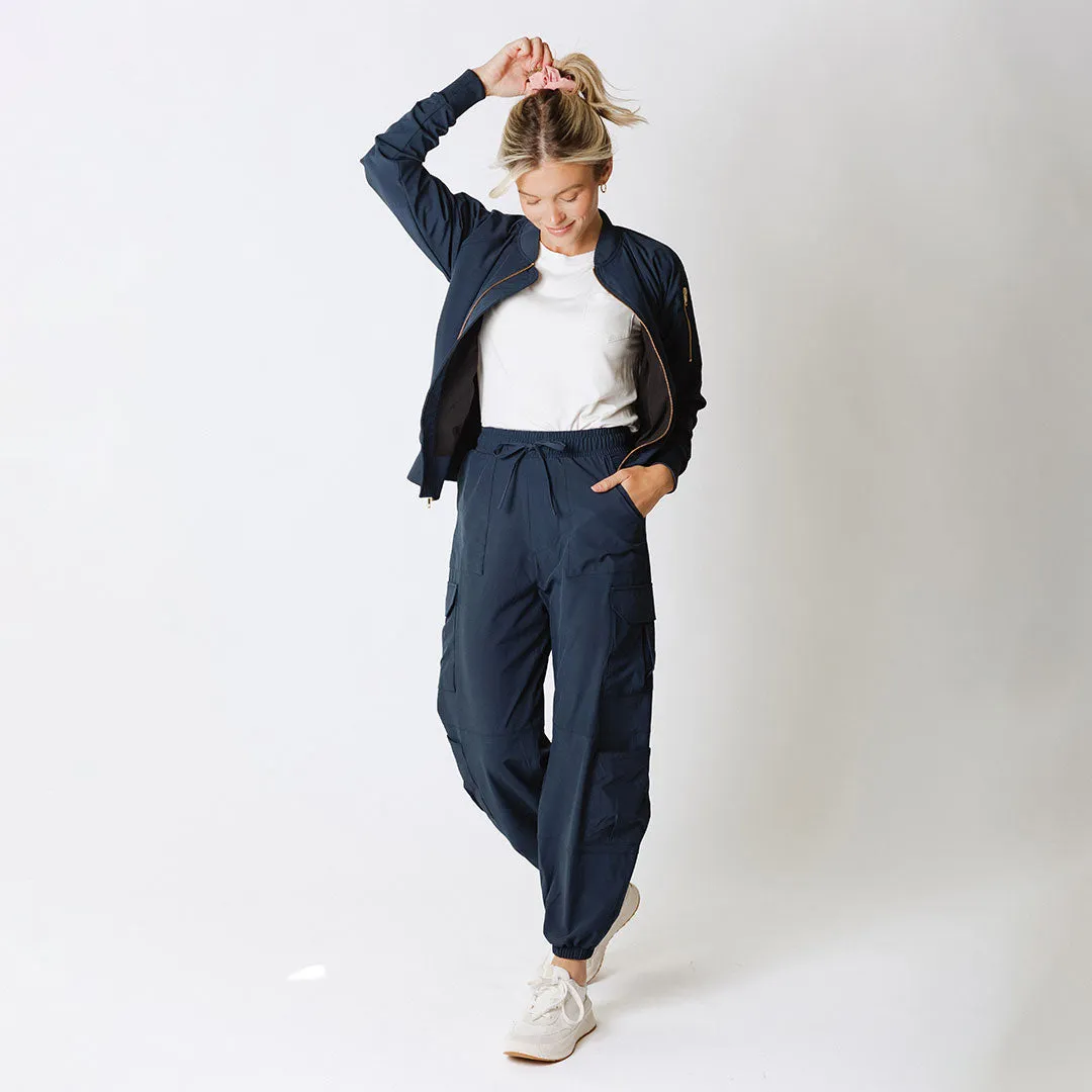 Jetsetter Cargo Joggers, True Blue pillow flex