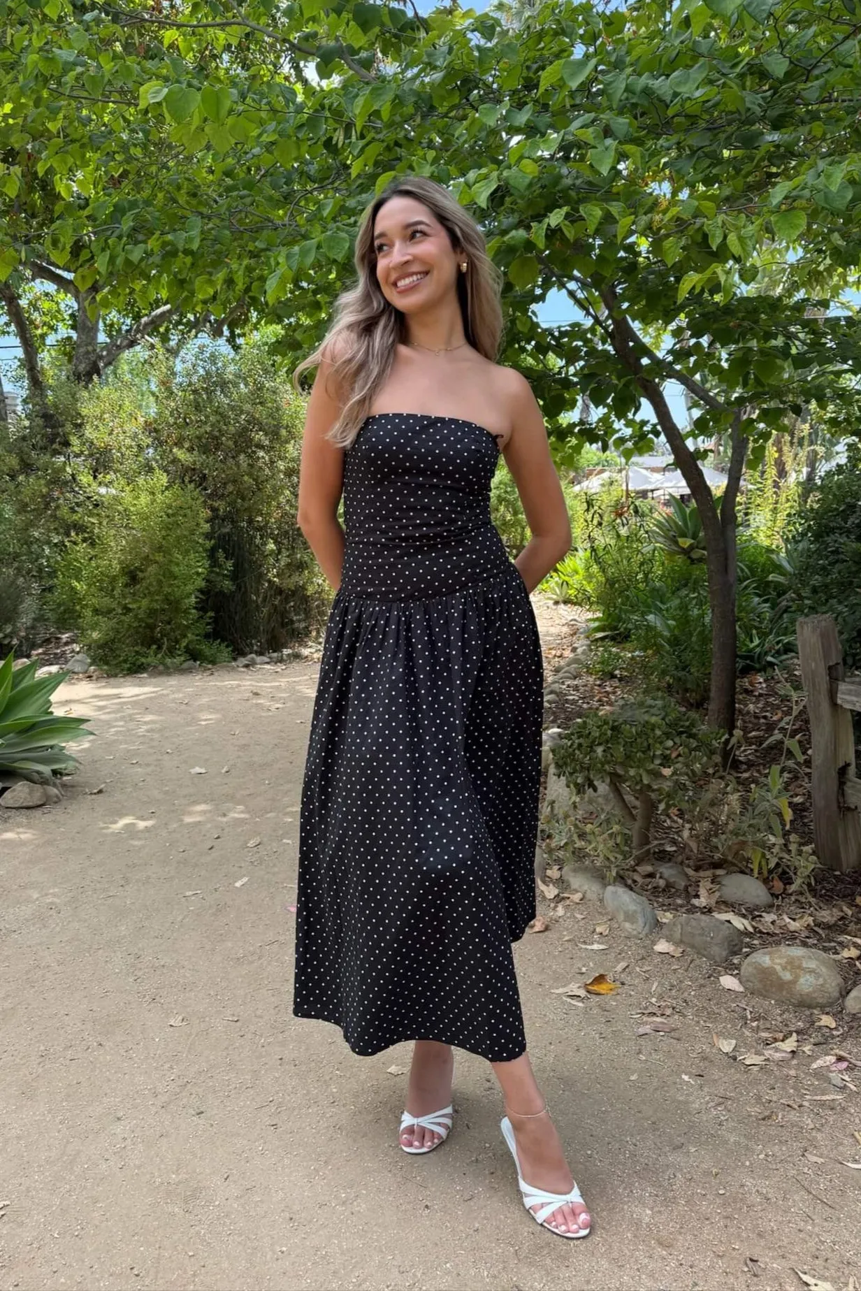 Joey Polka Dot Midi Dress quiet shine