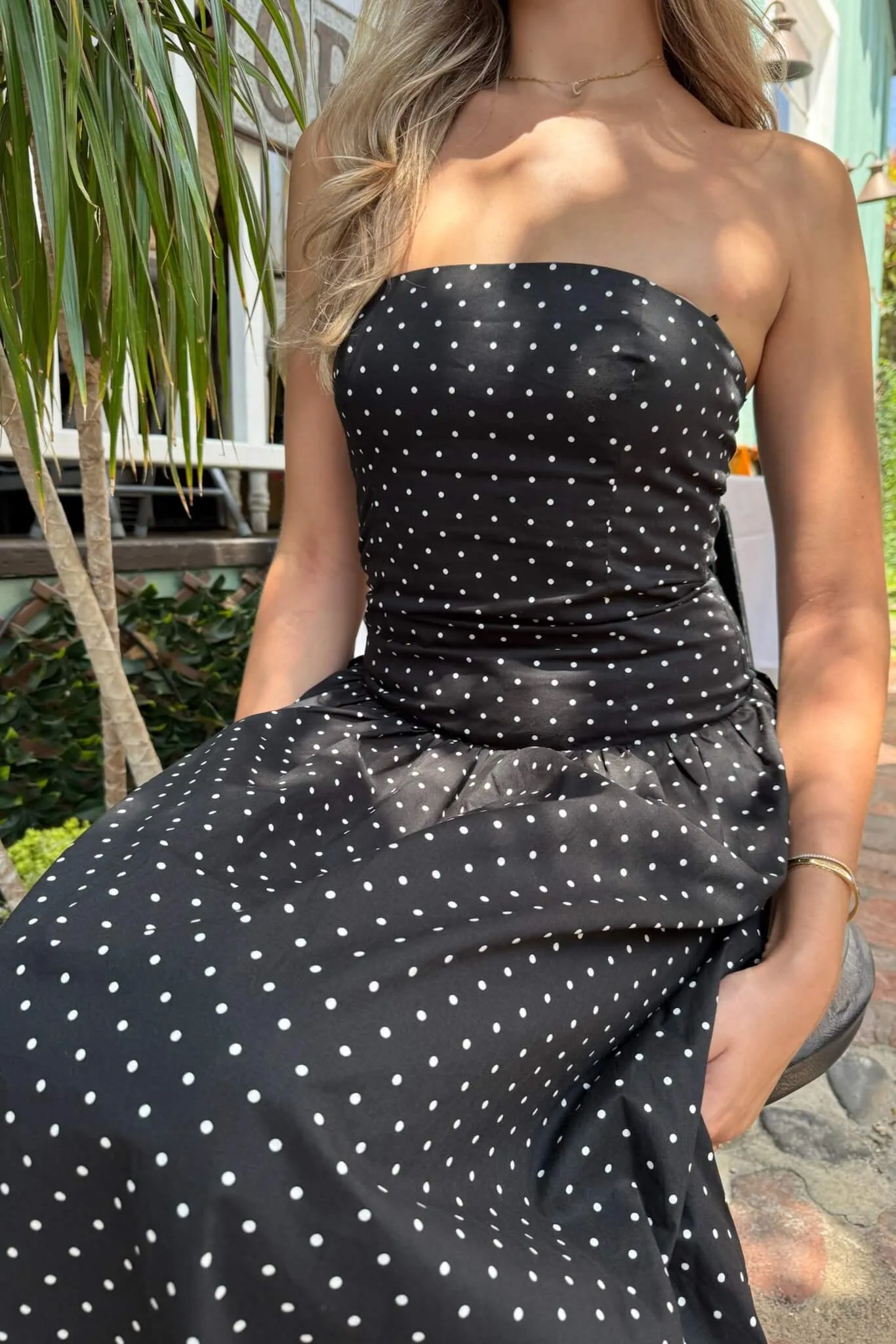 Joey Polka Dot Midi Dress quiet shine