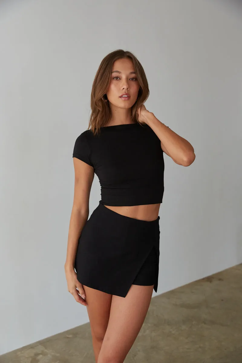 Jordy High-Rise Envelope Skort soft line
