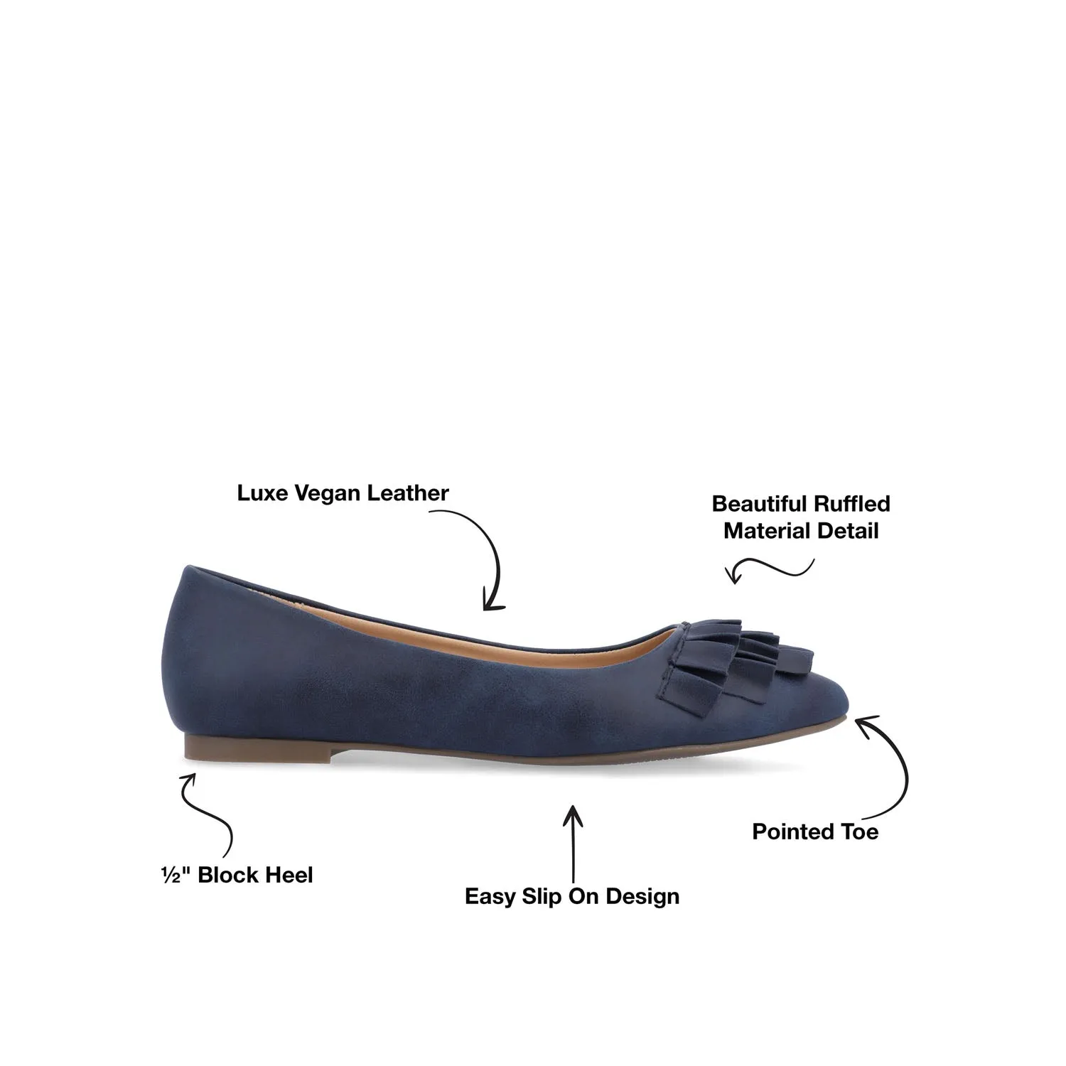 JUDY BALLET FLATS IN FAUX LEATHER soft sole