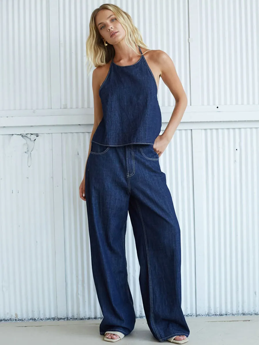 June Baggy Tie Pants high rise