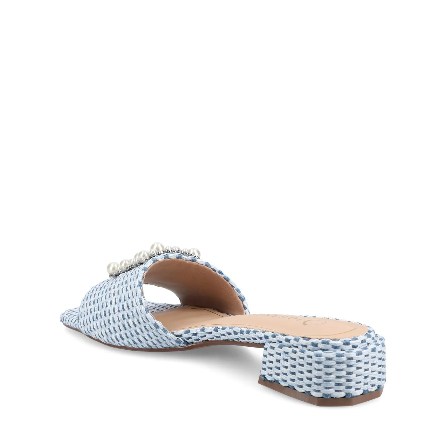 JUSTINA HEELED SANDALS IN FAUX RAFFLA wide foot