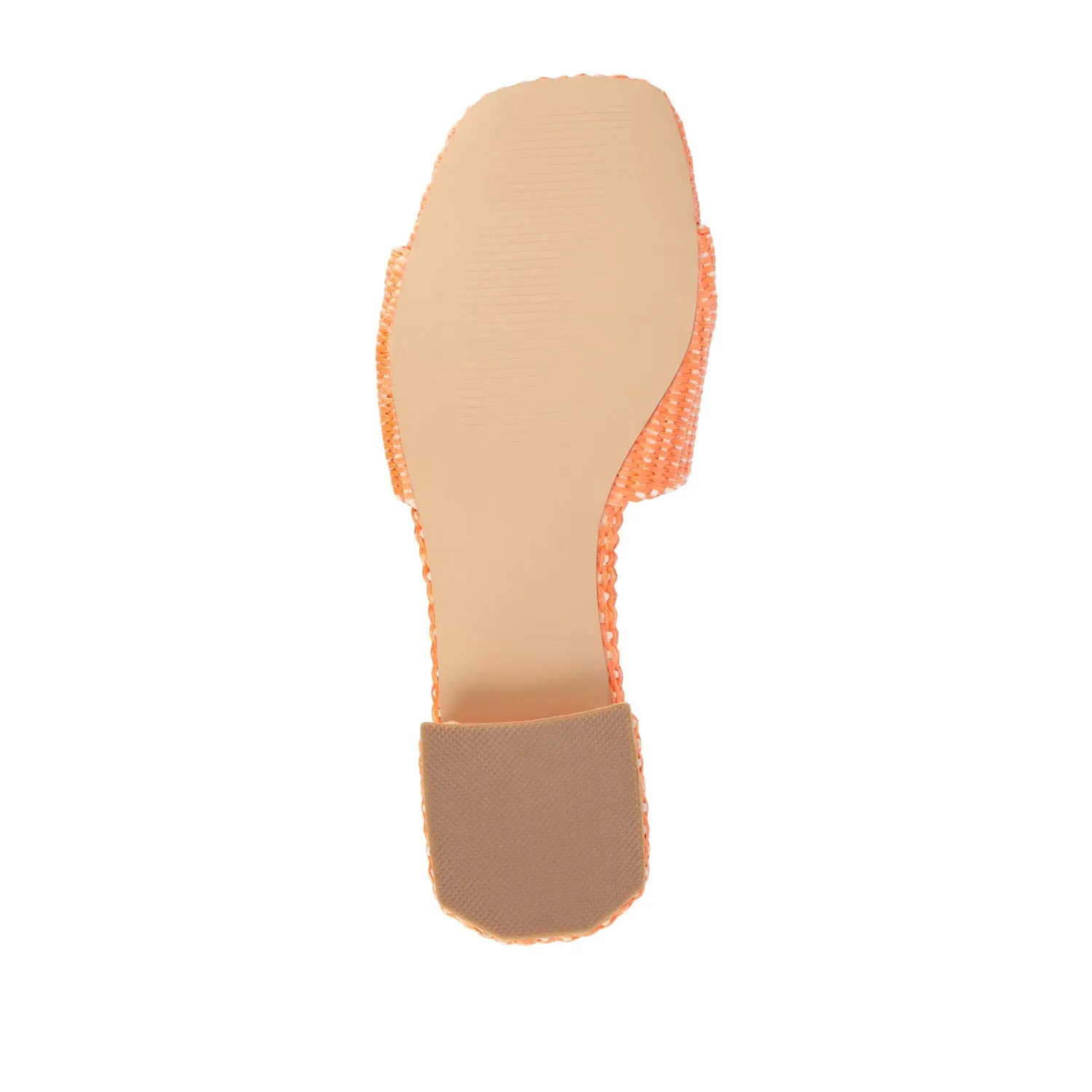 JUSTINA HEELED SANDALS IN FAUX RAFFLA wide foot