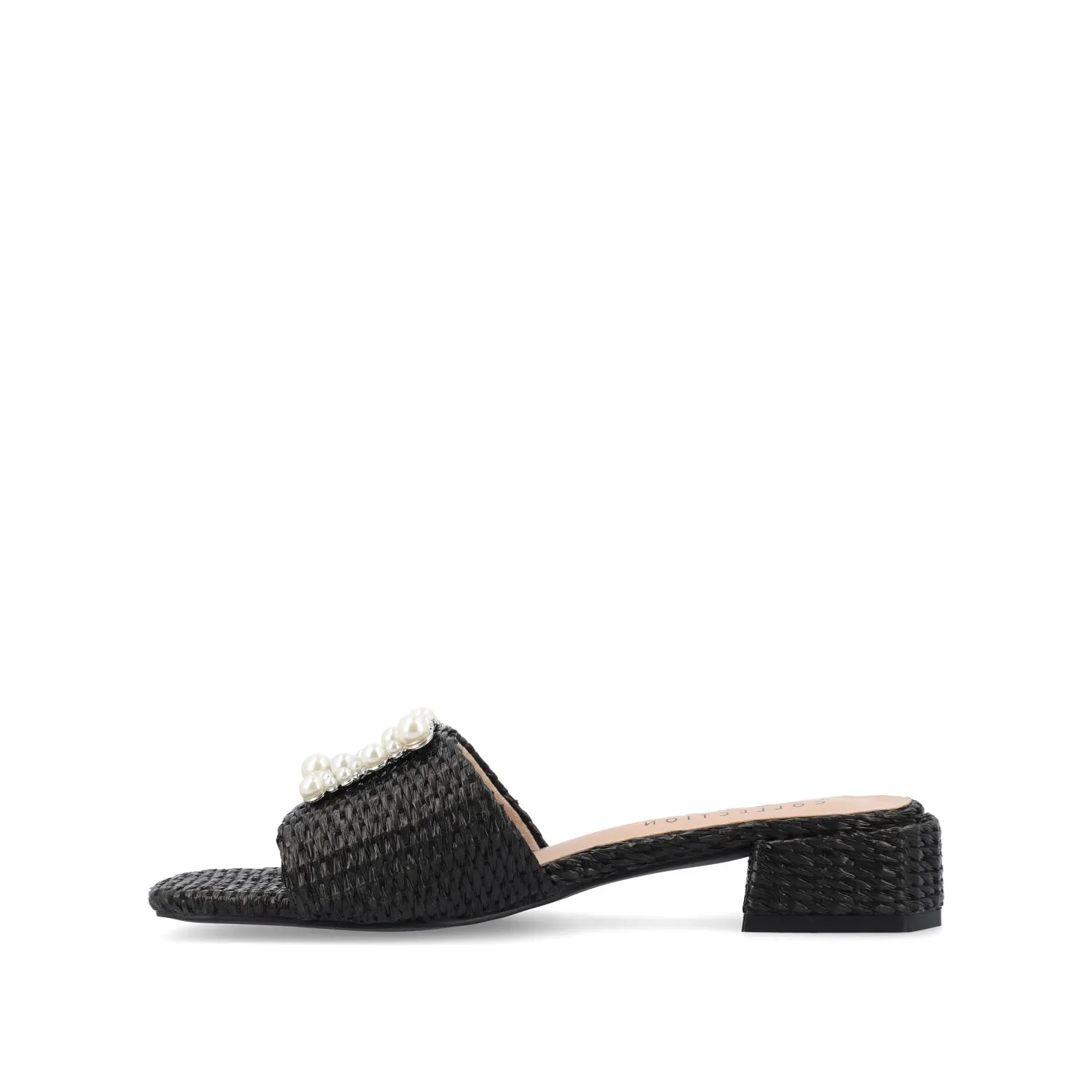 JUSTINA HEELED SANDALS IN FAUX RAFFLA wide foot