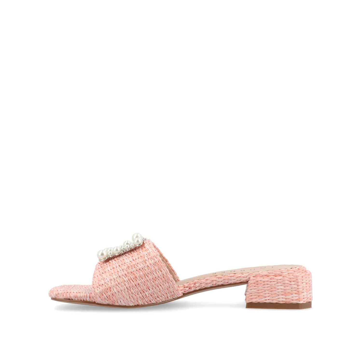 JUSTINA HEELED SANDALS IN FAUX RAFFLA wide foot