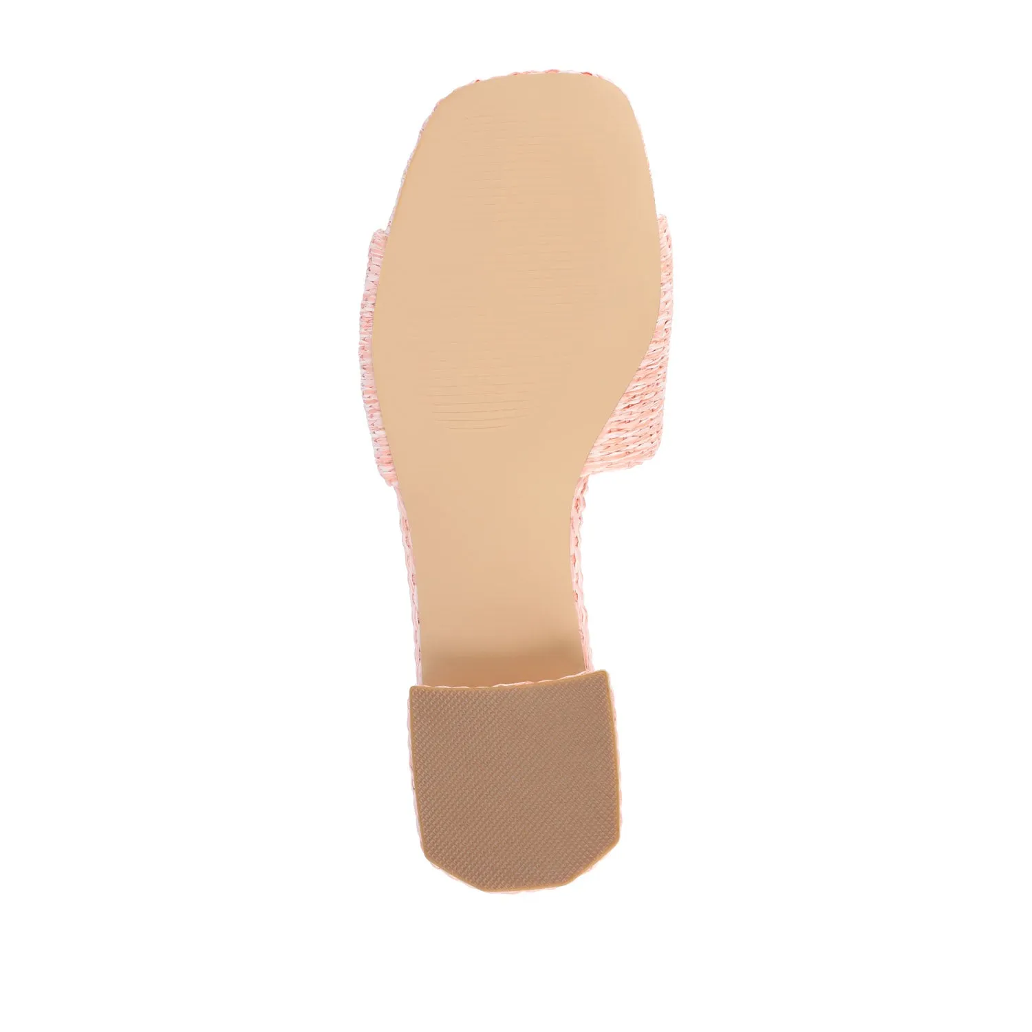 JUSTINA HEELED SANDALS IN FAUX RAFFLA wide foot