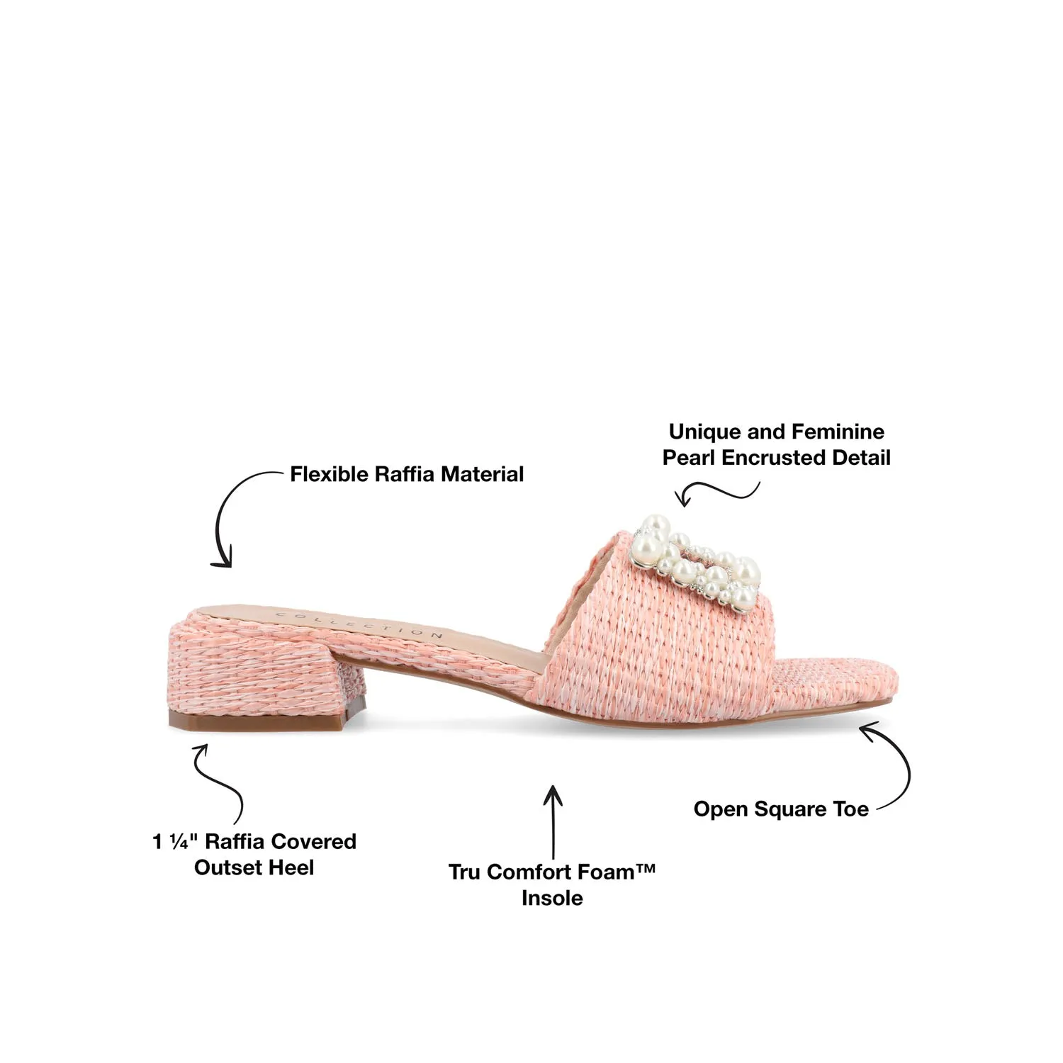 JUSTINA HEELED SANDALS IN FAUX RAFFLA wide foot