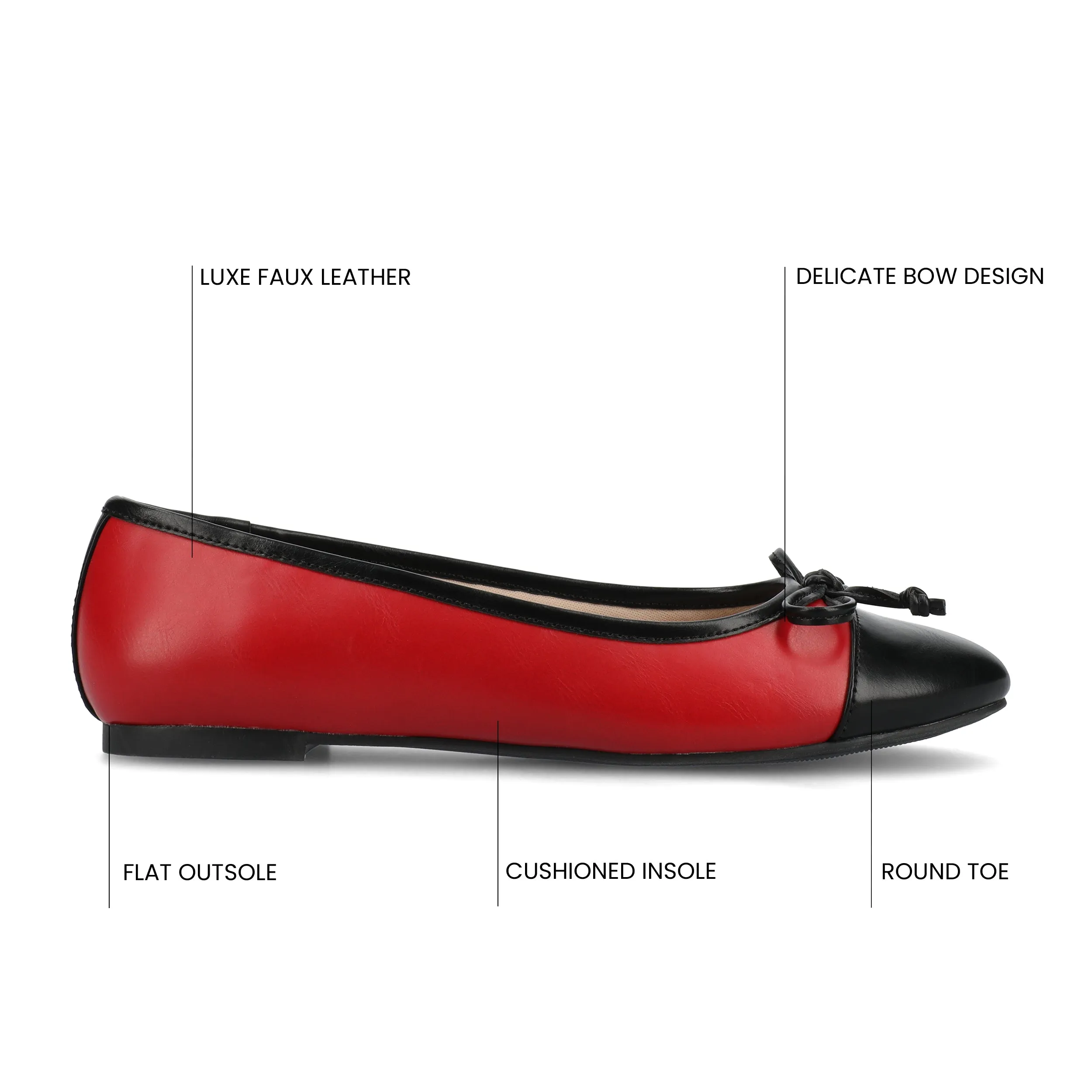 KAIAH CAPTOE BALLET FLATS IN FAUX LEATHER work vibe