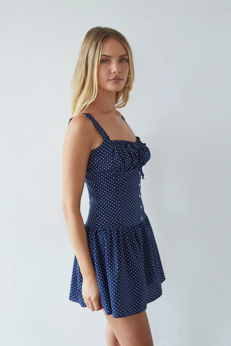 Kailan Polka Dot Mini Dress vibe glow