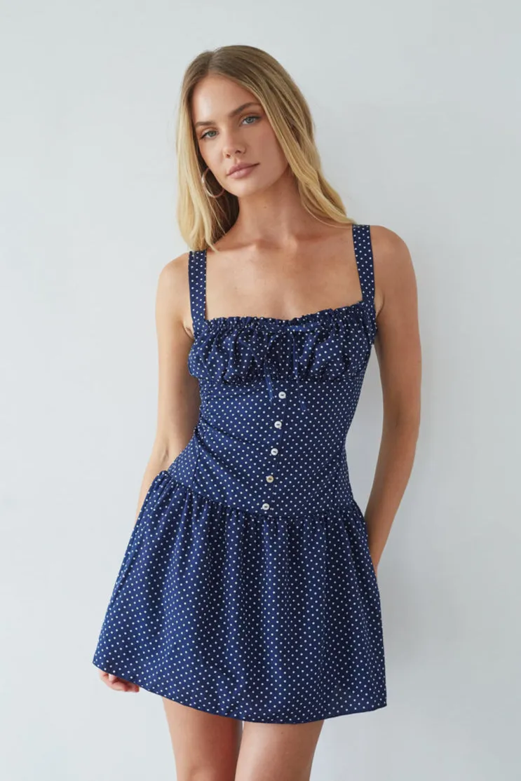Kailan Polka Dot Mini Dress vibe glow