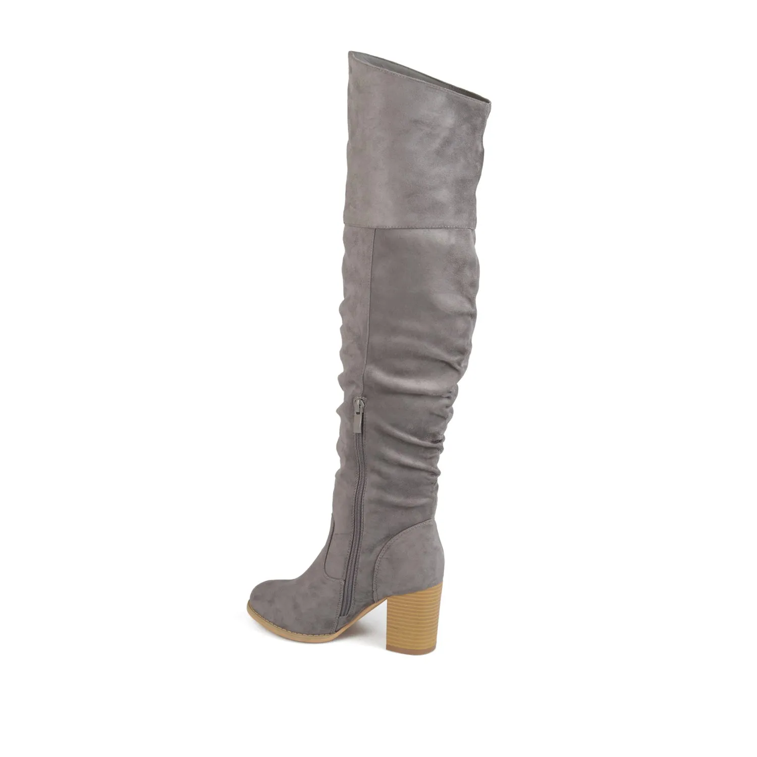 KAISON THIGH HIGH BOOTS IN FAUX SUEDE lake side