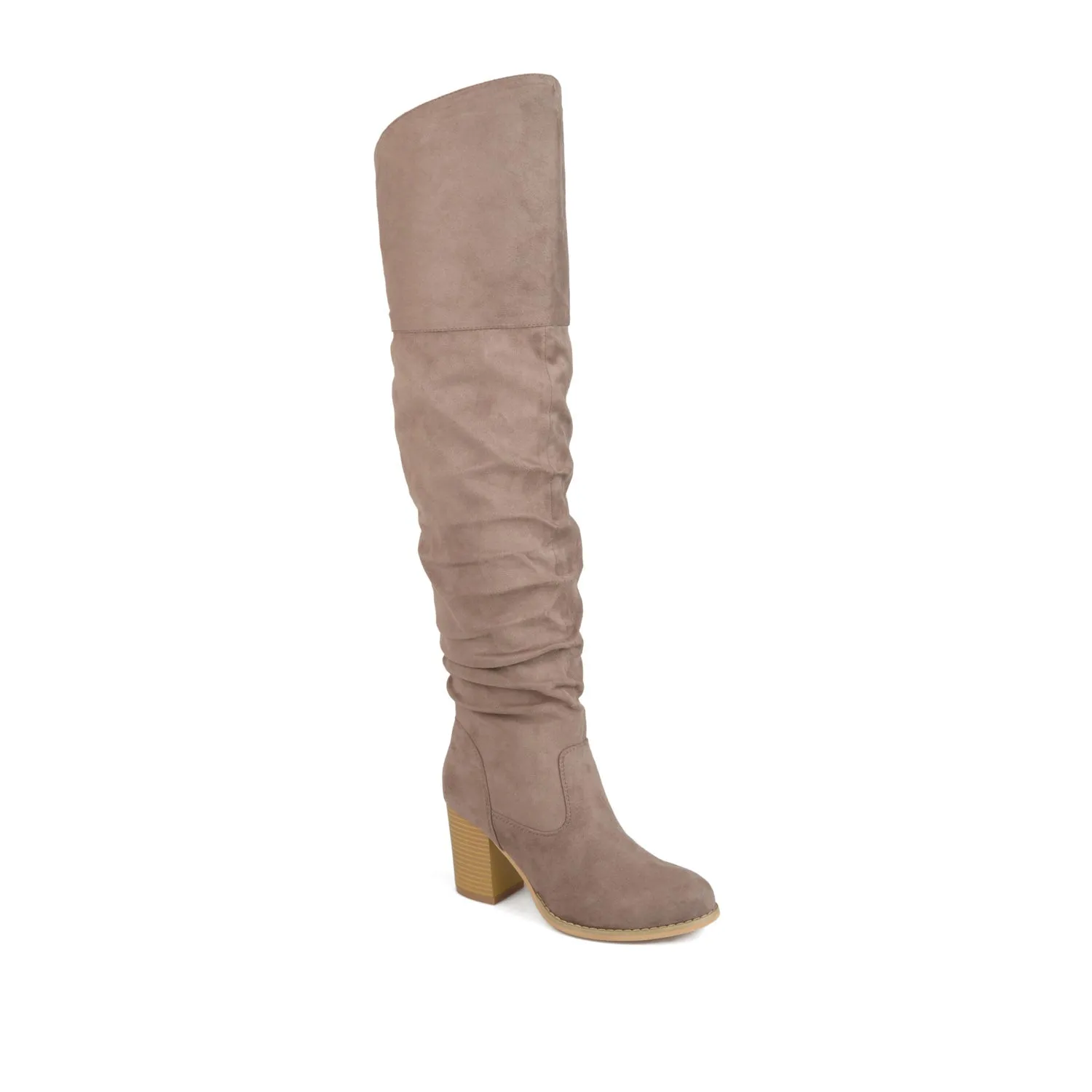 KAISON THIGH HIGH BOOTS IN FAUX SUEDE lake side