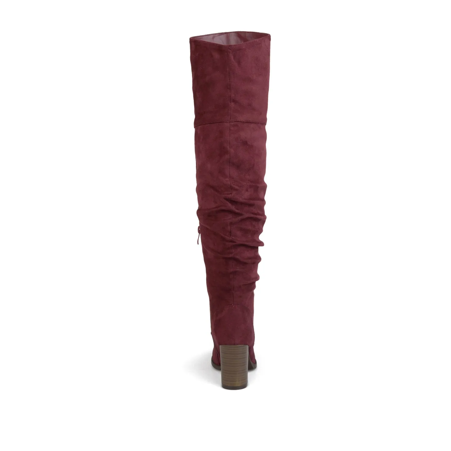 KAISON THIGH HIGH BOOTS IN FAUX SUEDE lake side