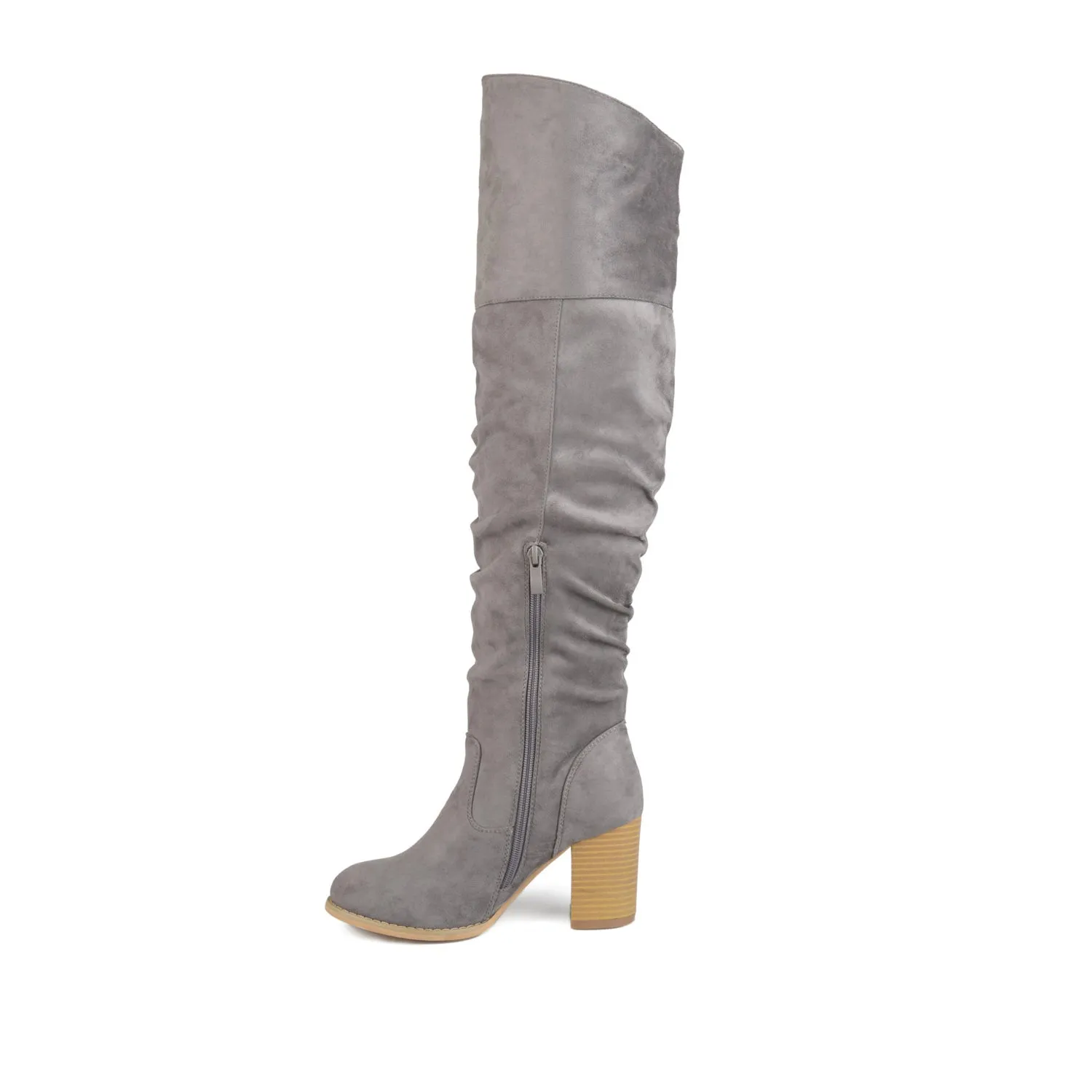 KAISON THIGH HIGH BOOTS IN FAUX SUEDE lake side