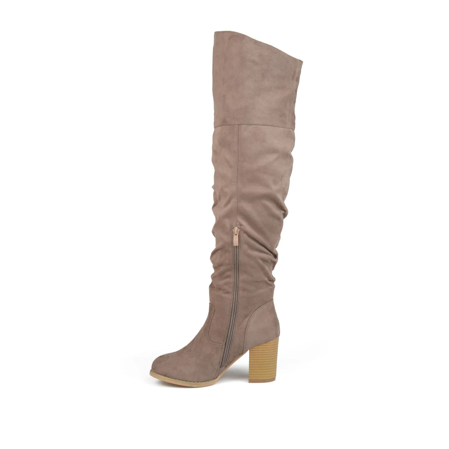 KAISON THIGH HIGH BOOTS IN FAUX SUEDE lake side
