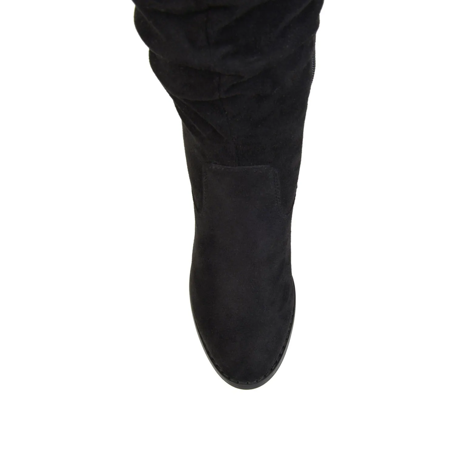 KAISON THIGH HIGH BOOTS IN FAUX SUEDE lake side