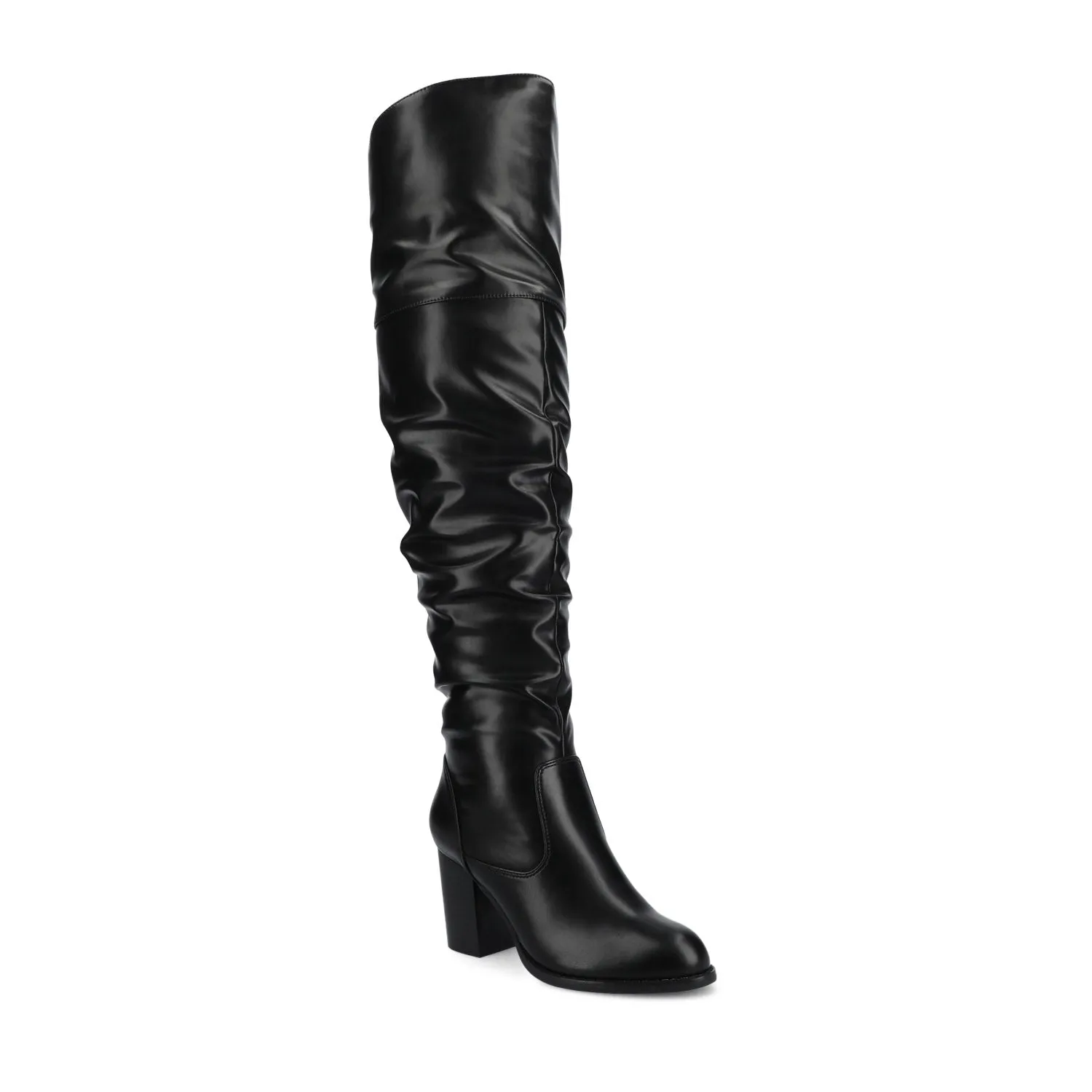 KAISON THIGH HIGH BOOTS IN FAUX SUEDE lake side