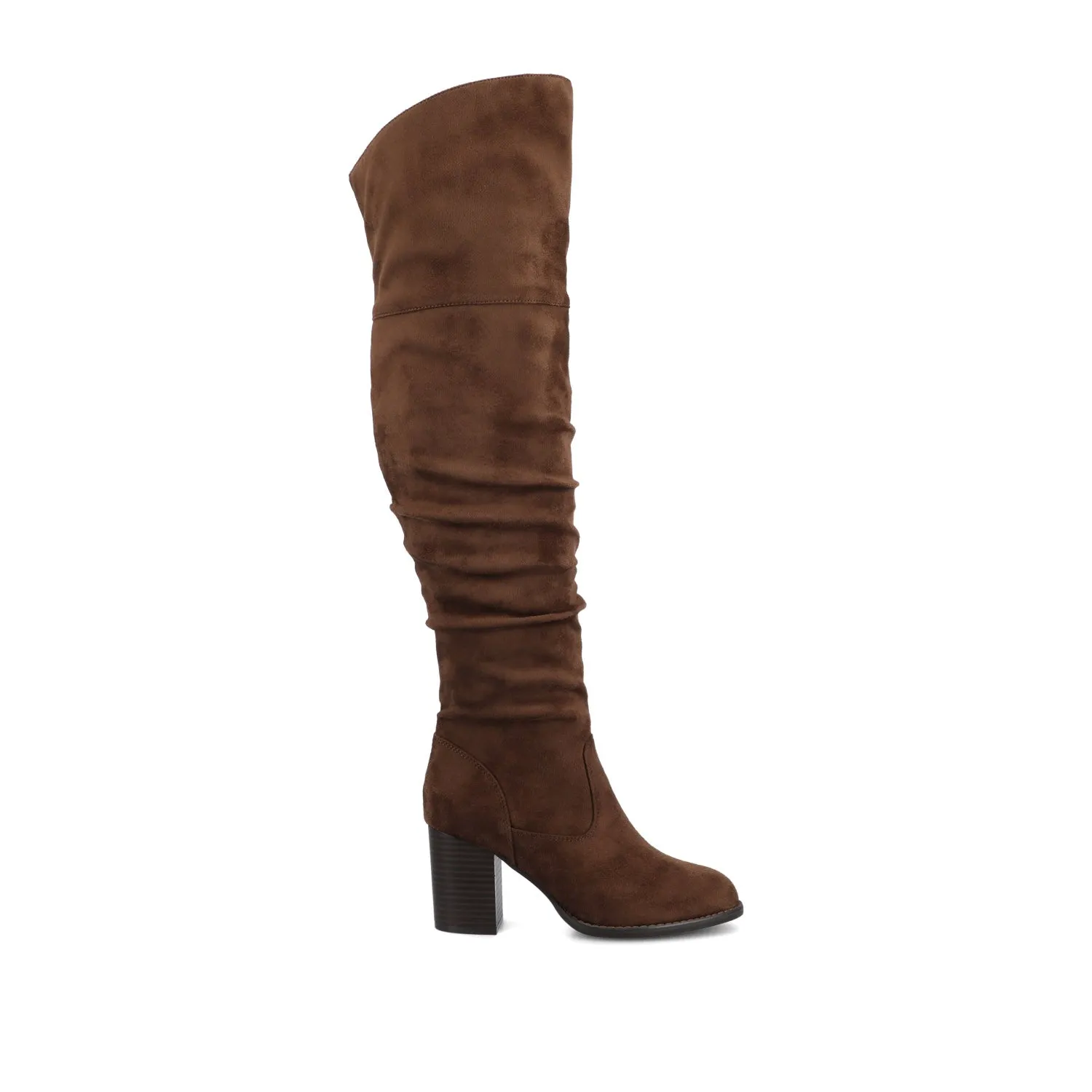 KAISON THIGH HIGH BOOTS IN FAUX SUEDE lake side