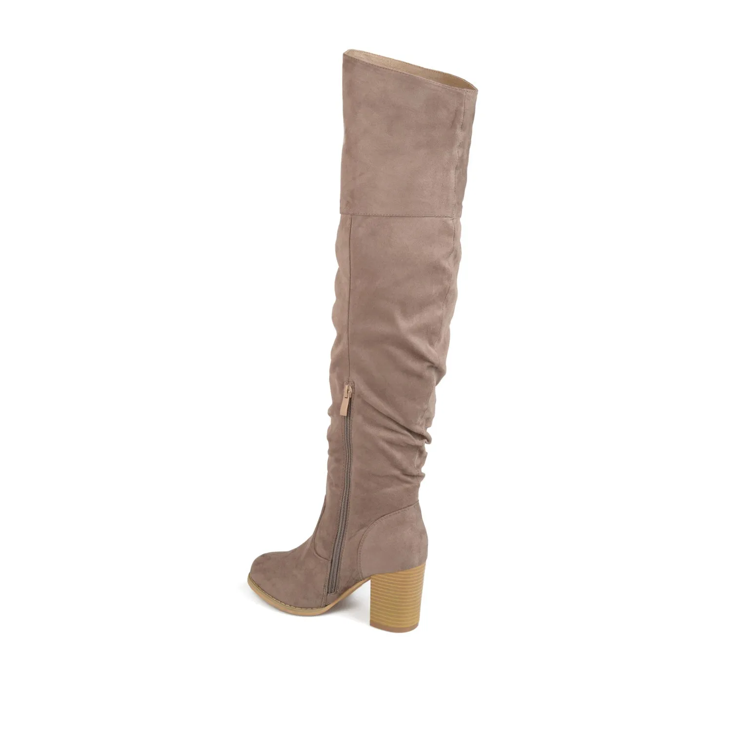 KAISON THIGH HIGH BOOTS IN FAUX SUEDE lake side