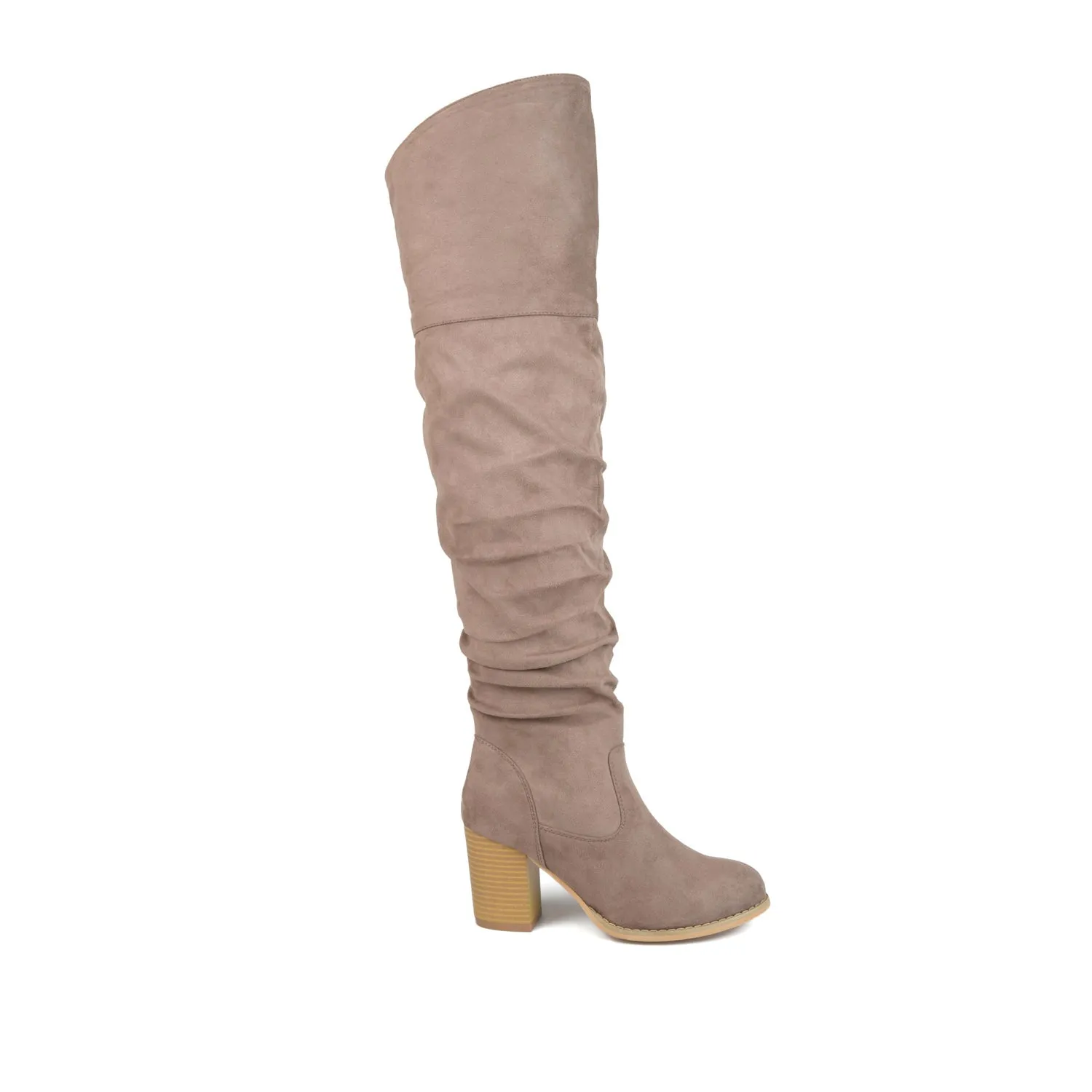 KAISON THIGH HIGH BOOTS IN FAUX SUEDE lake side