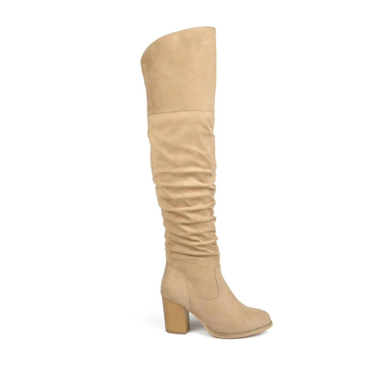 KAISON THIGH HIGH BOOTS IN FAUX SUEDE lake side