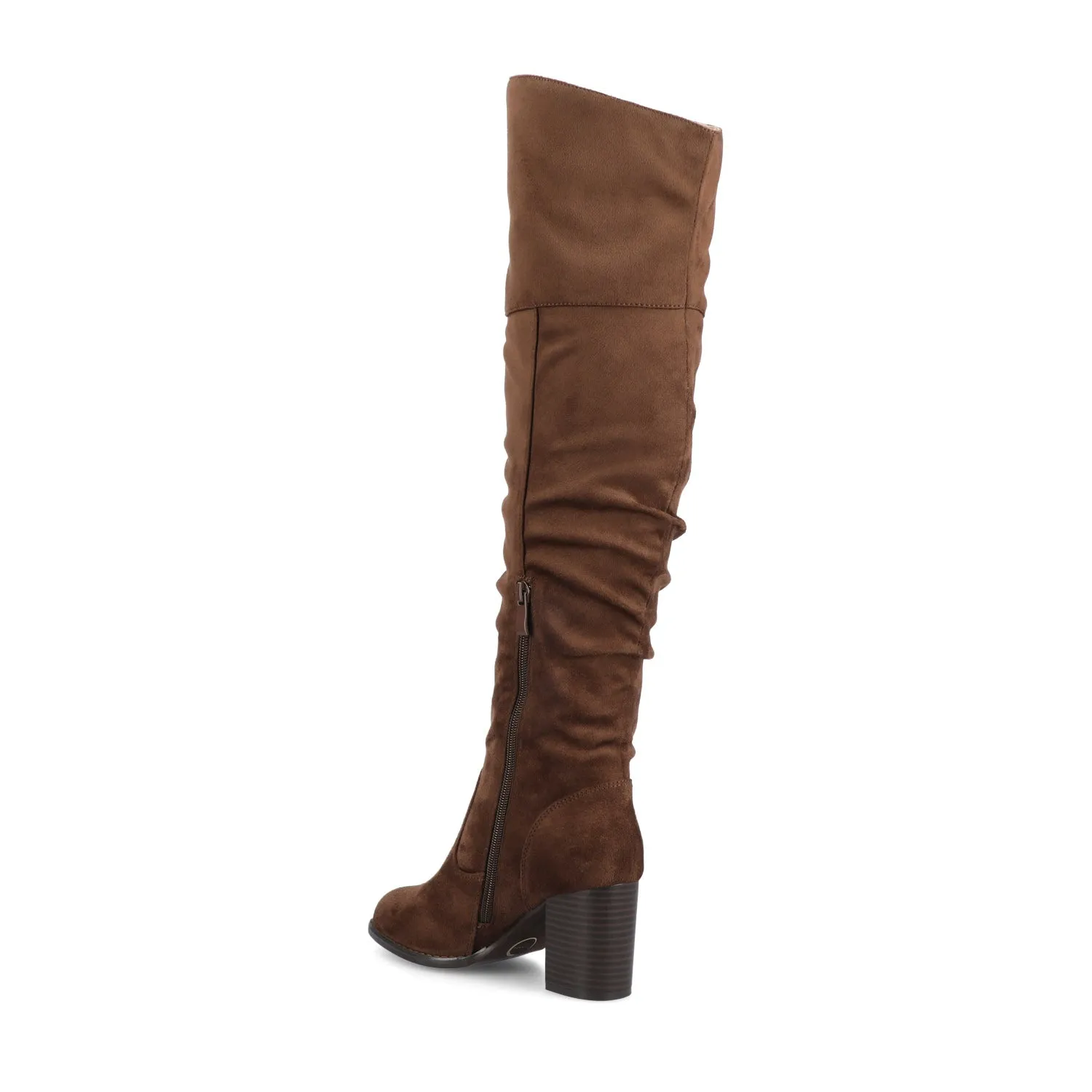 KAISON THIGH HIGH BOOTS IN FAUX SUEDE lake side