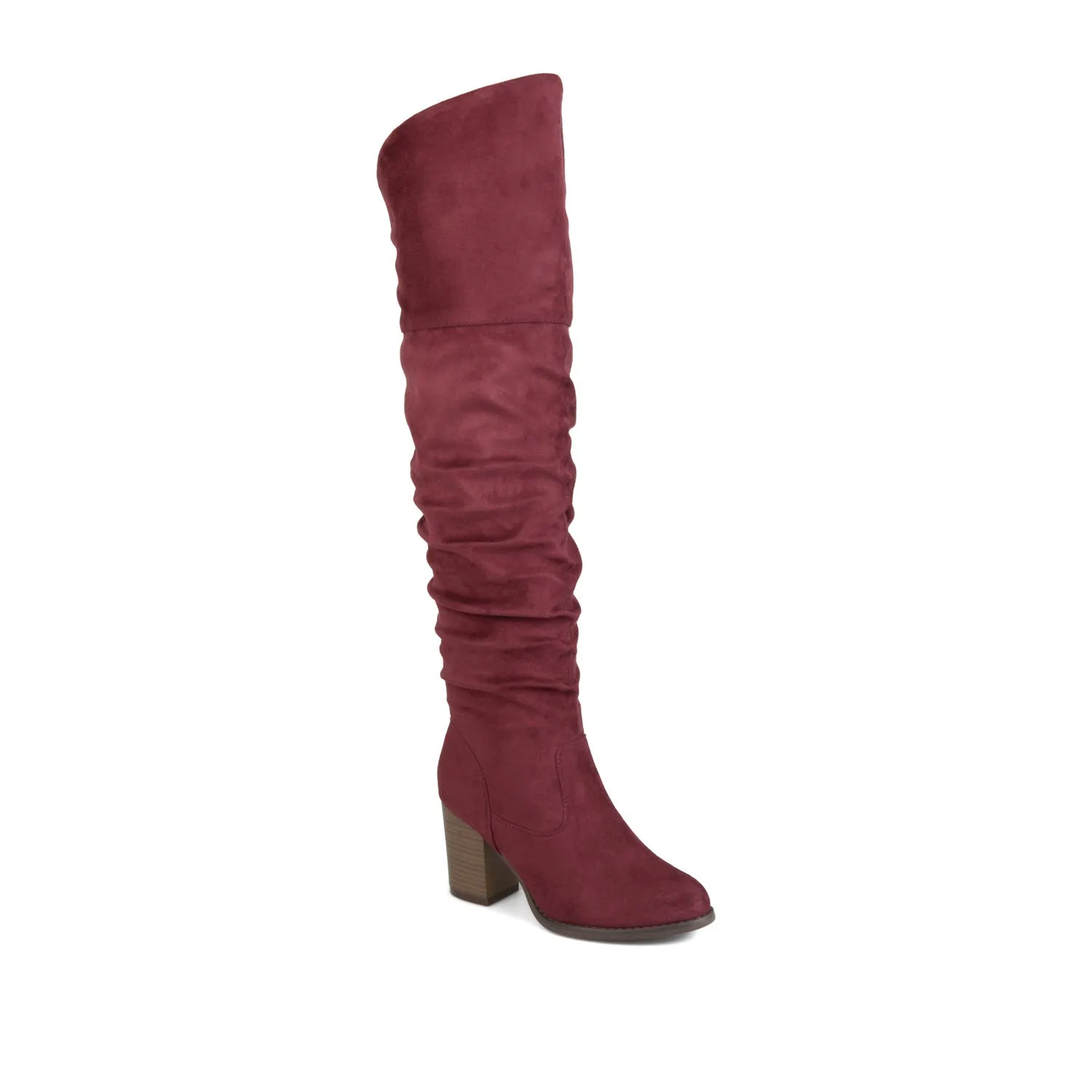 KAISON THIGH HIGH BOOTS IN FAUX SUEDE lake side