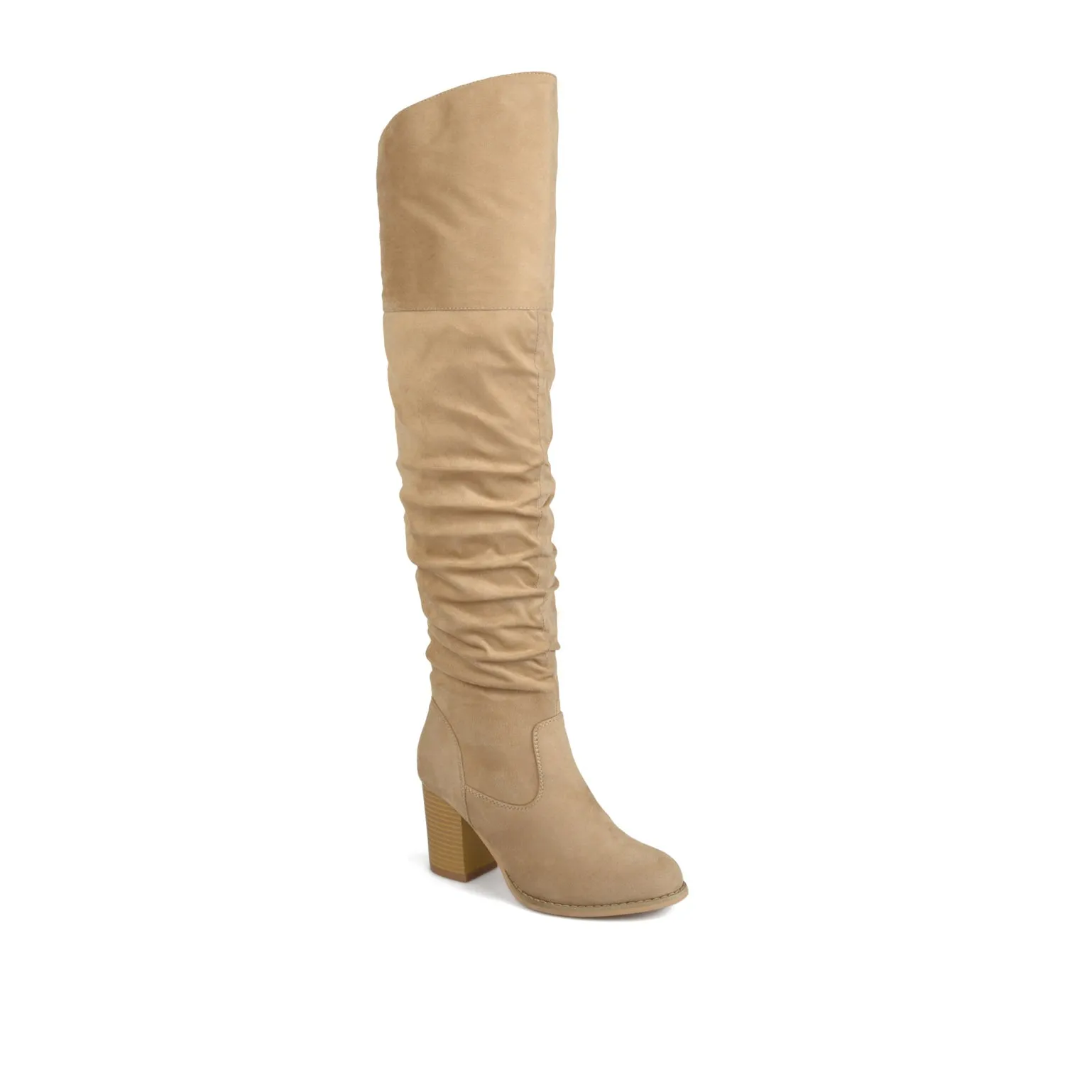 KAISON THIGH HIGH BOOTS IN FAUX SUEDE lake side