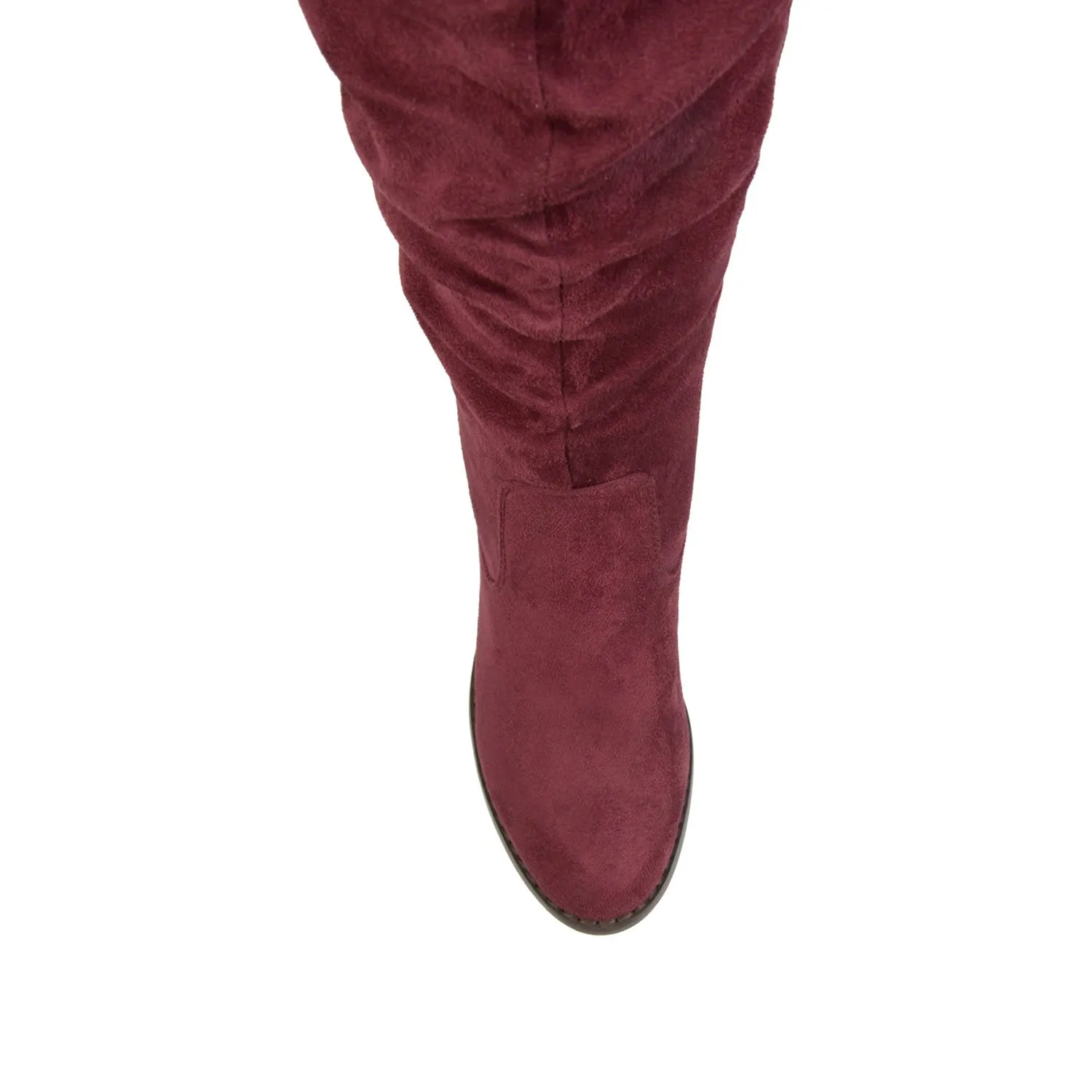KAISON THIGH HIGH BOOTS IN FAUX SUEDE lake side