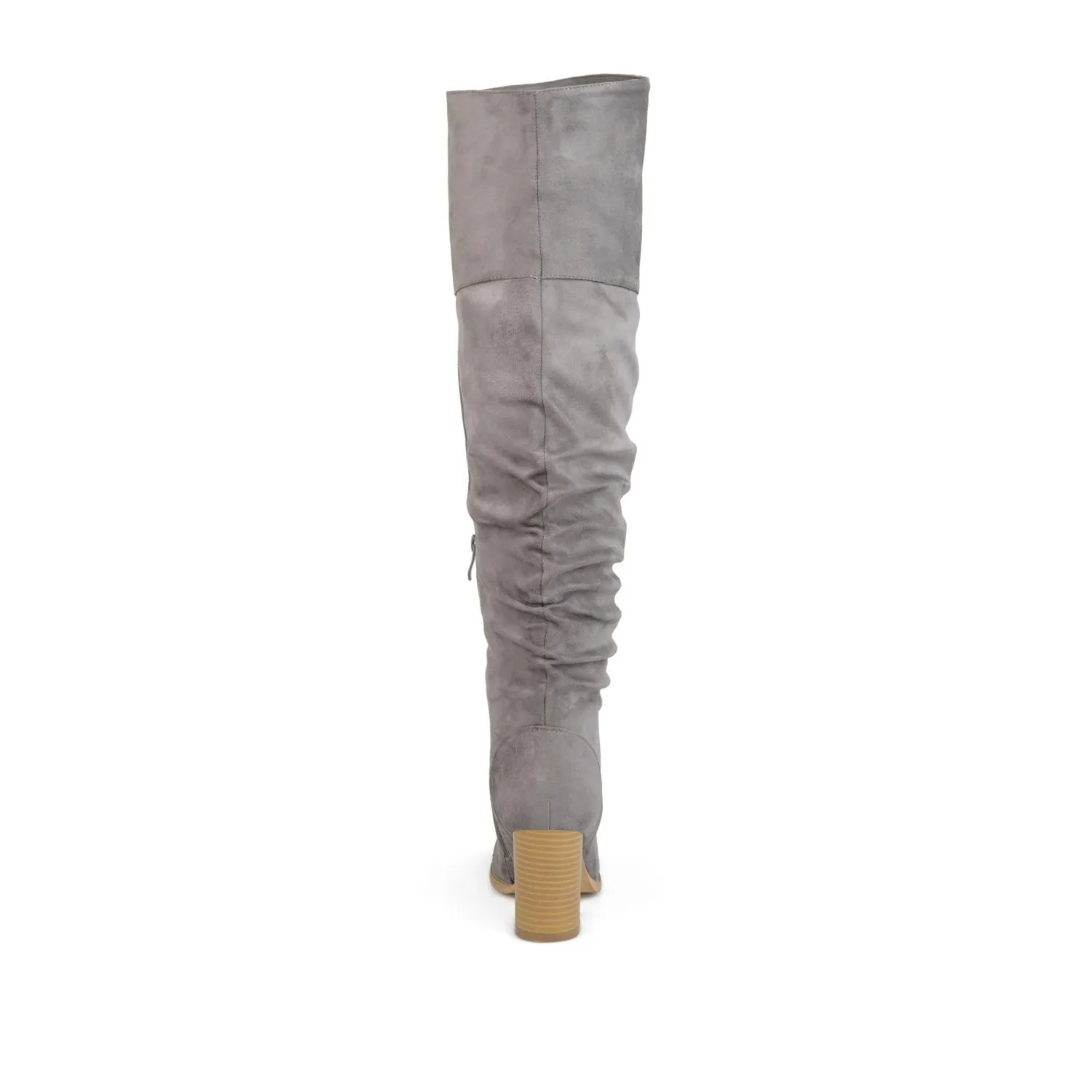 KAISON THIGH HIGH BOOTS IN FAUX SUEDE lake side
