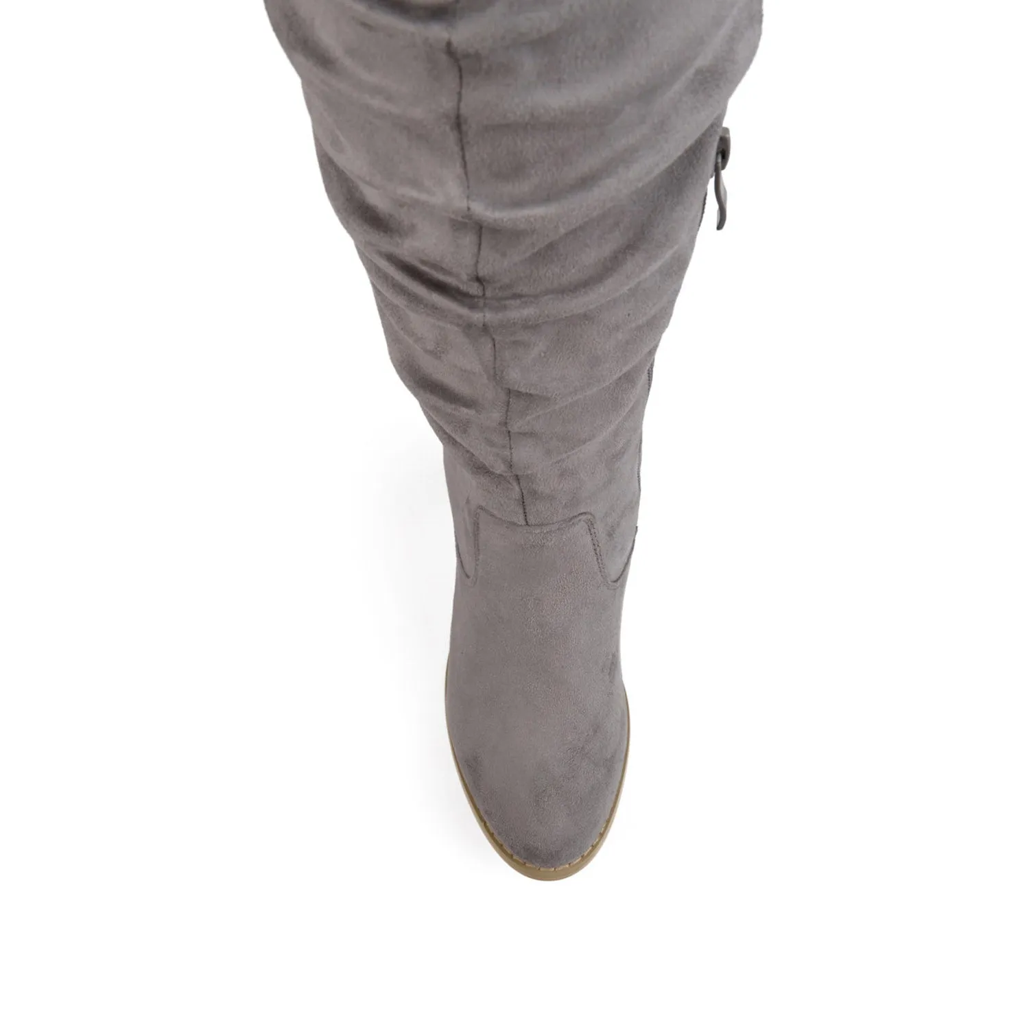 KAISON THIGH HIGH BOOTS IN FAUX SUEDE lake side